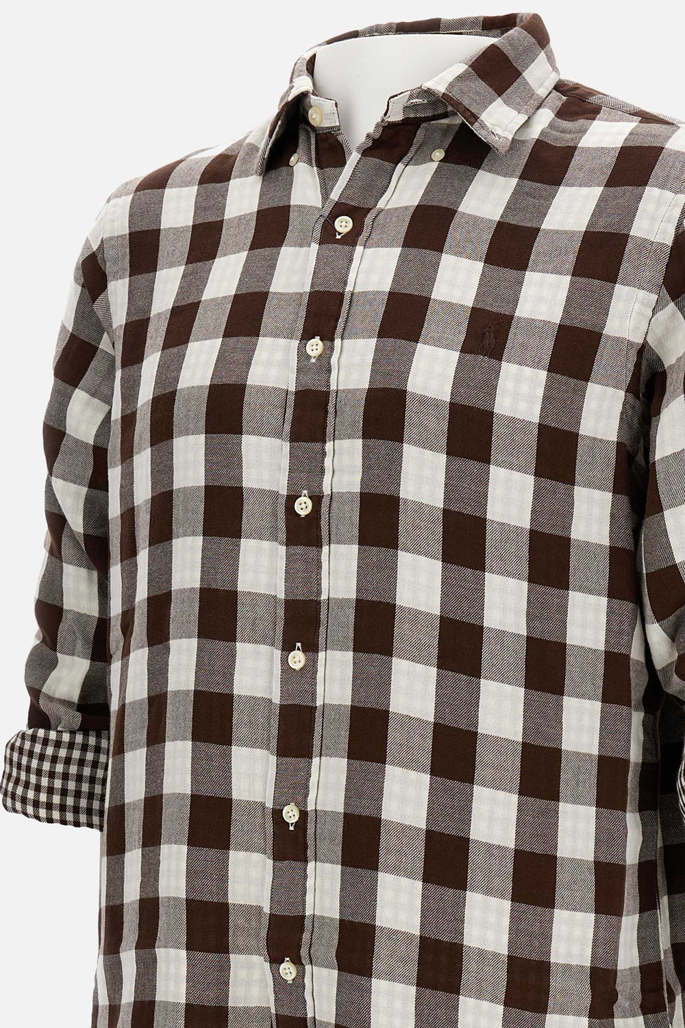 Polo Ralph Lauren Button-down Collar Logo-embroidered Checked Cotton Shirt In White