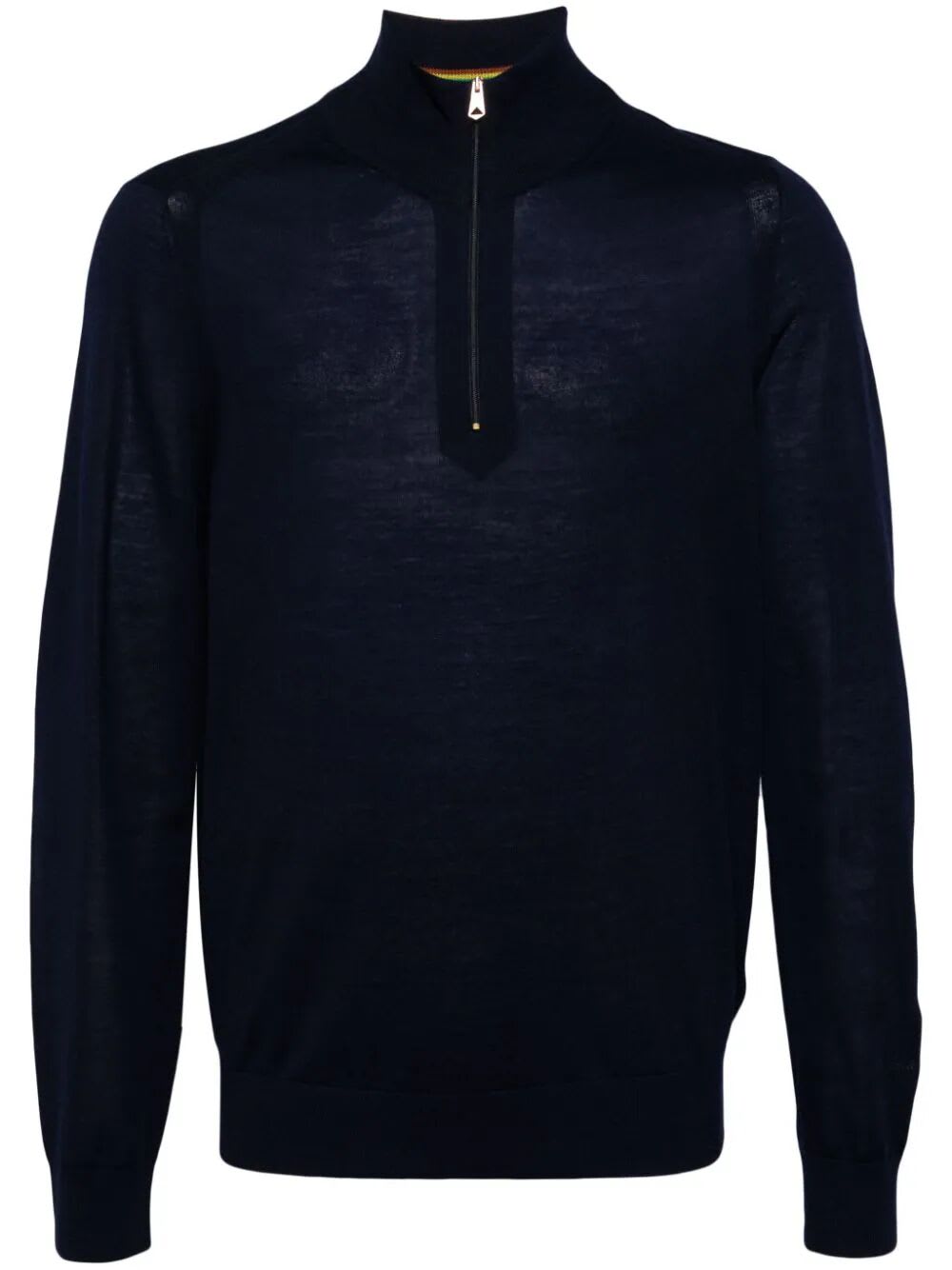 Shop Paul Smith Mens Sweater Zip Neck In Dk Na