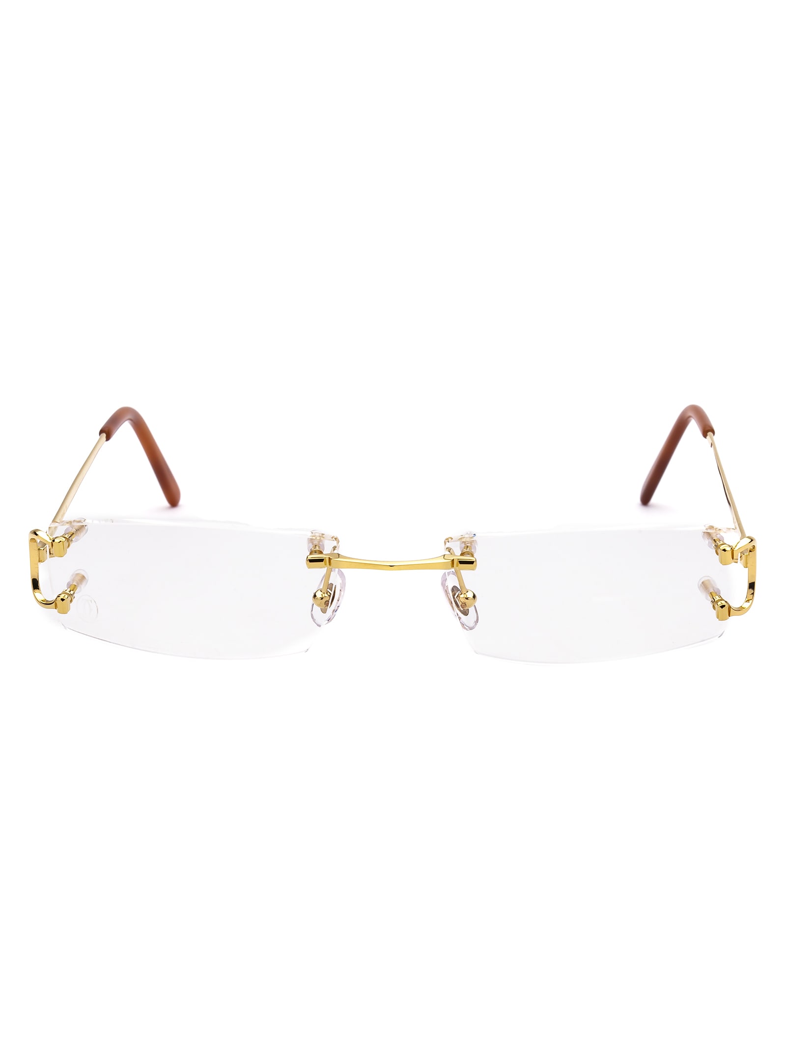 Shop Cartier Ct0092o Glasses In 001 Gold Gold Transparent