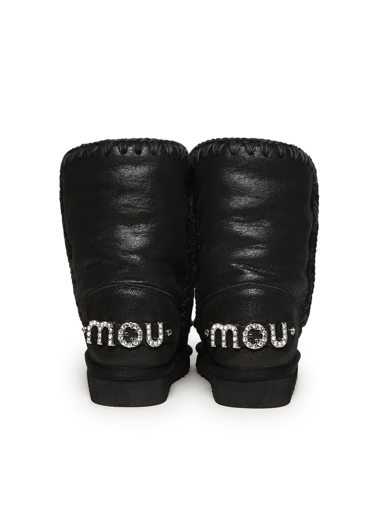 Mou Ankle Boots With Plush Sheep Leather Lining In Black