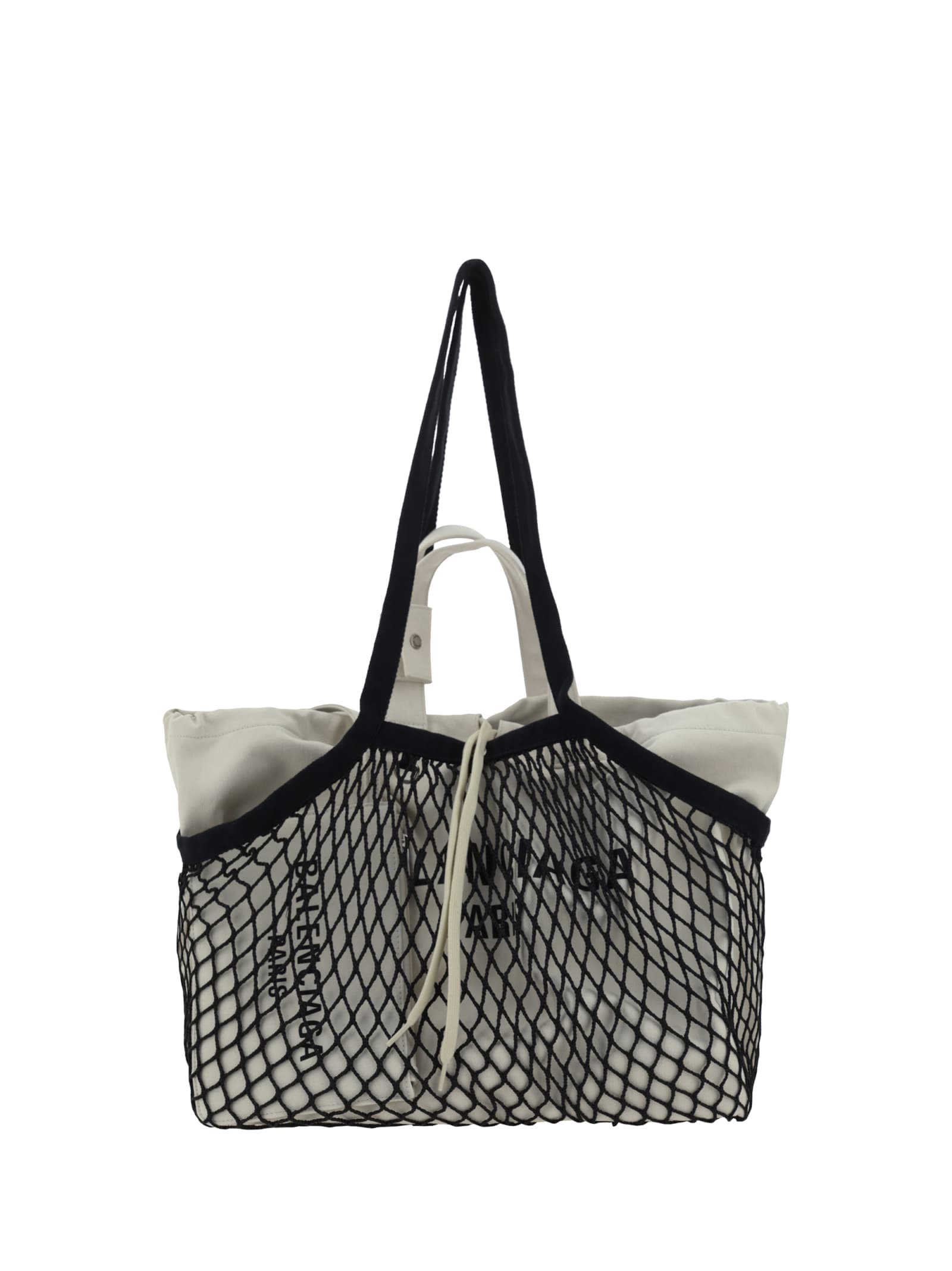 Balenciaga Two-tone Canvas And Mesh Medium 24/7 Shopping Bag