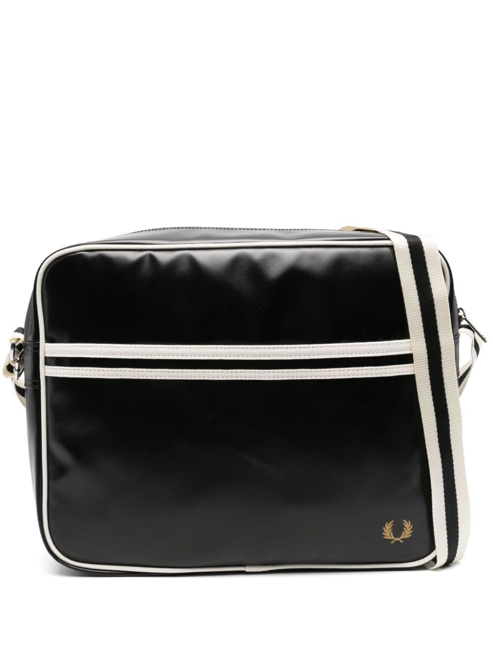 Shop Fred Perry Classic Shoulder Bag In Black Ecru