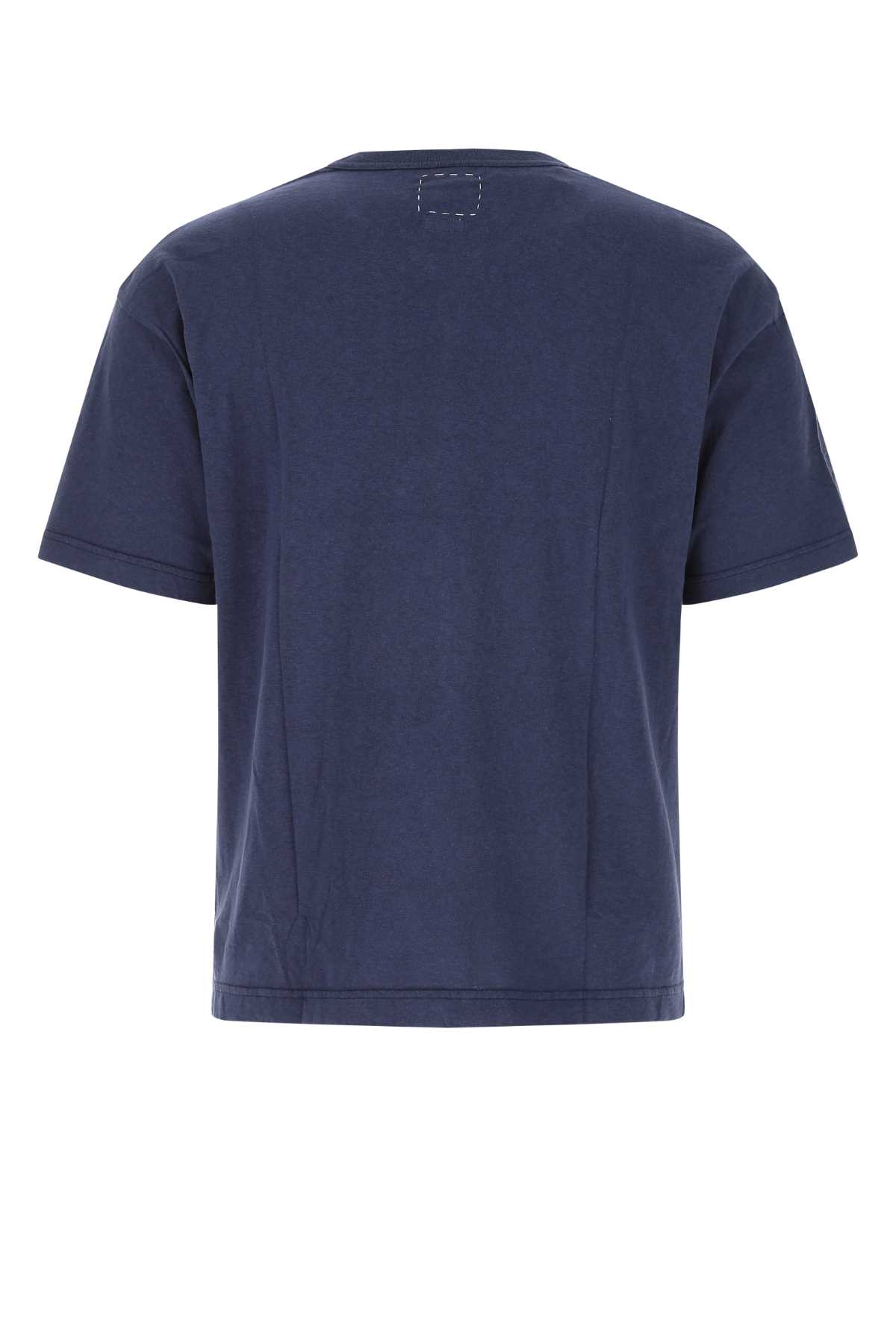 Visvim Blue Cotton Alumni T-shirt In Navy