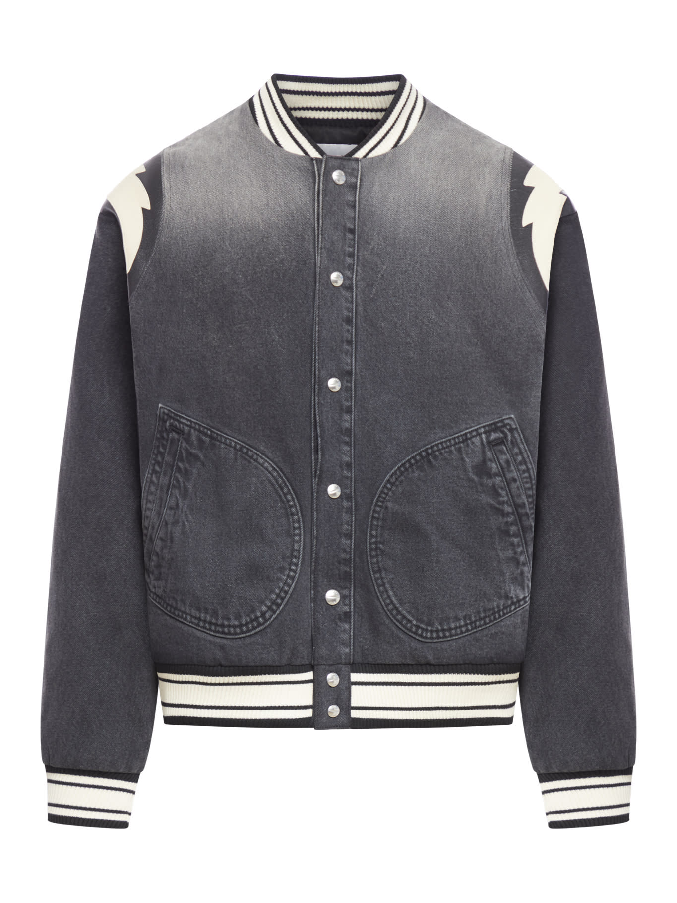 Shop Rhude Denim Lighting Bomber In Black