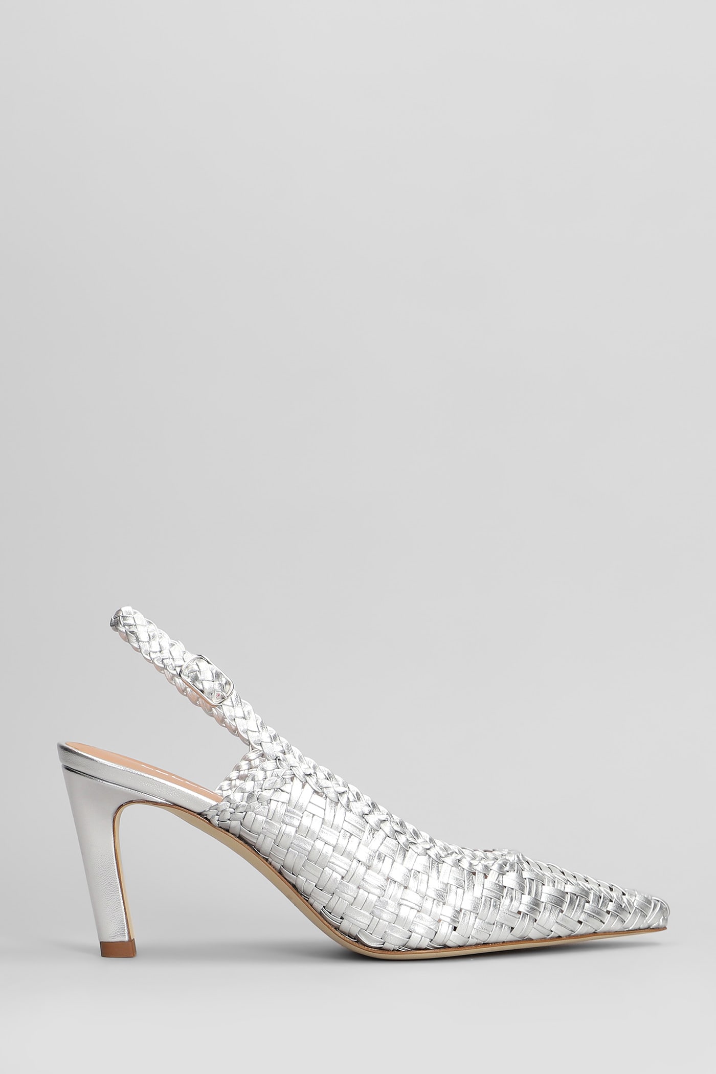 Shop Lella Baldi Pumps In Silver Leather