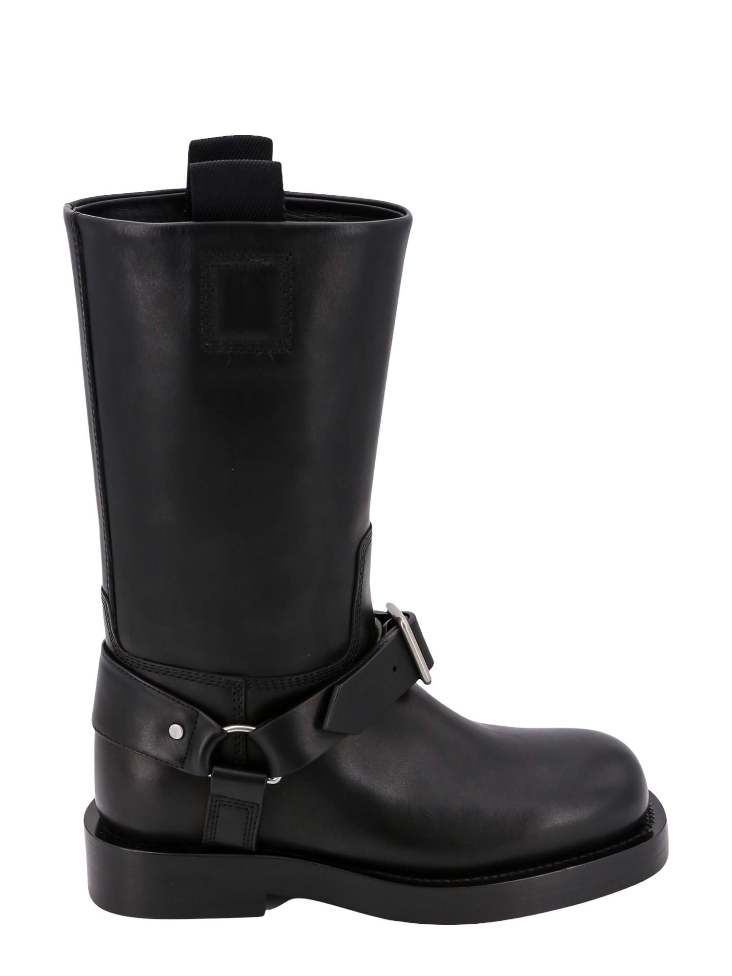 Shop Burberry Saddle Boots In Black