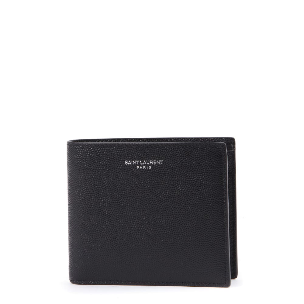 Saint Laurent East/west Black Texture Leather Wallet