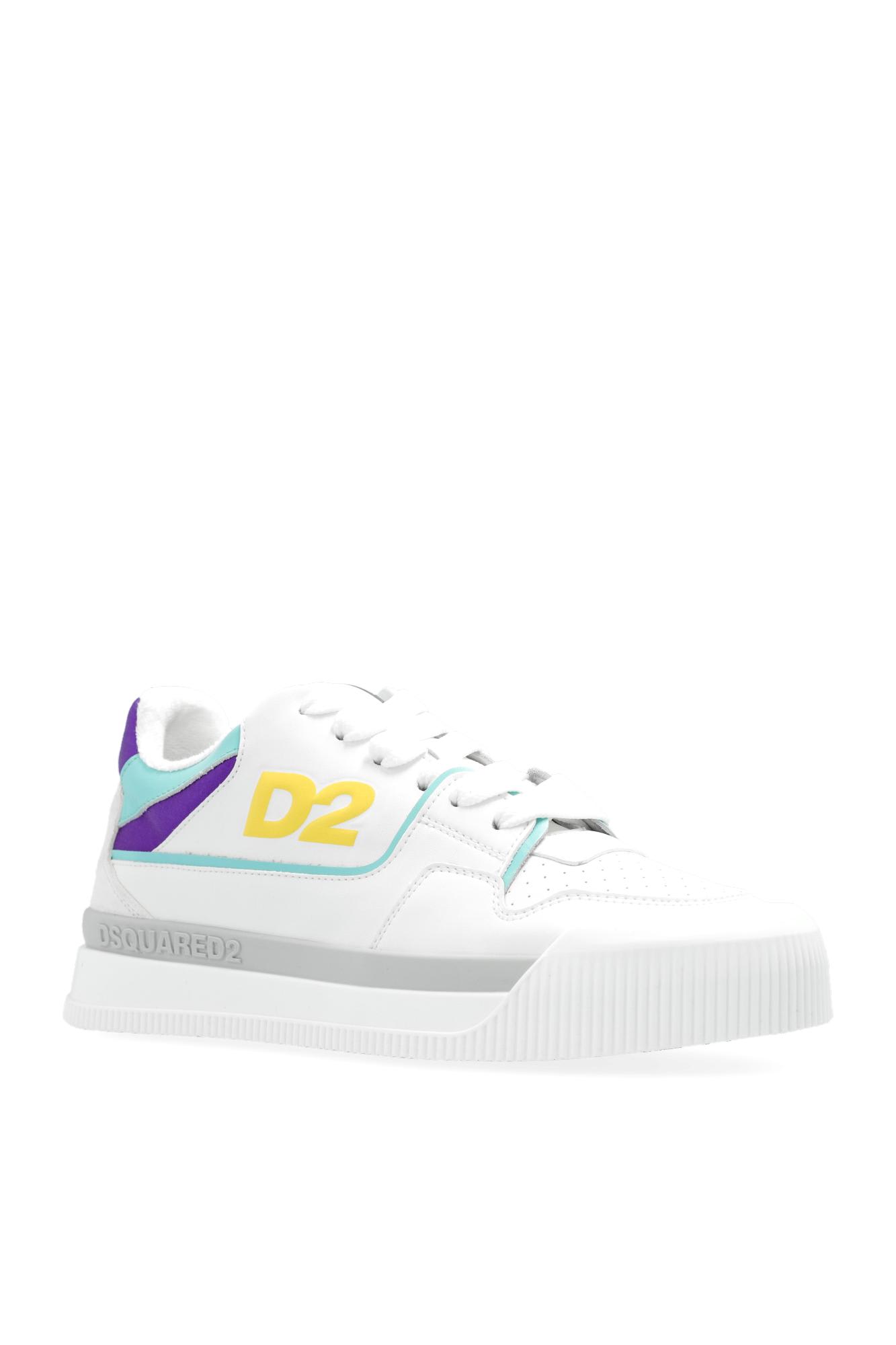 Shop Dsquared2 New Jersey Sneakers In White Yellow Purple (white)
