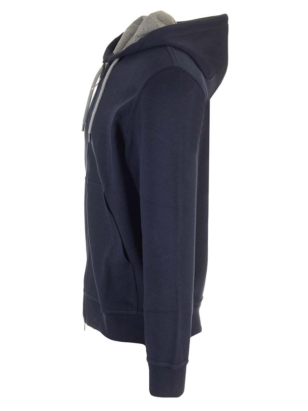 Shop Brunello Cucinelli Zipped Hoodie In Blue