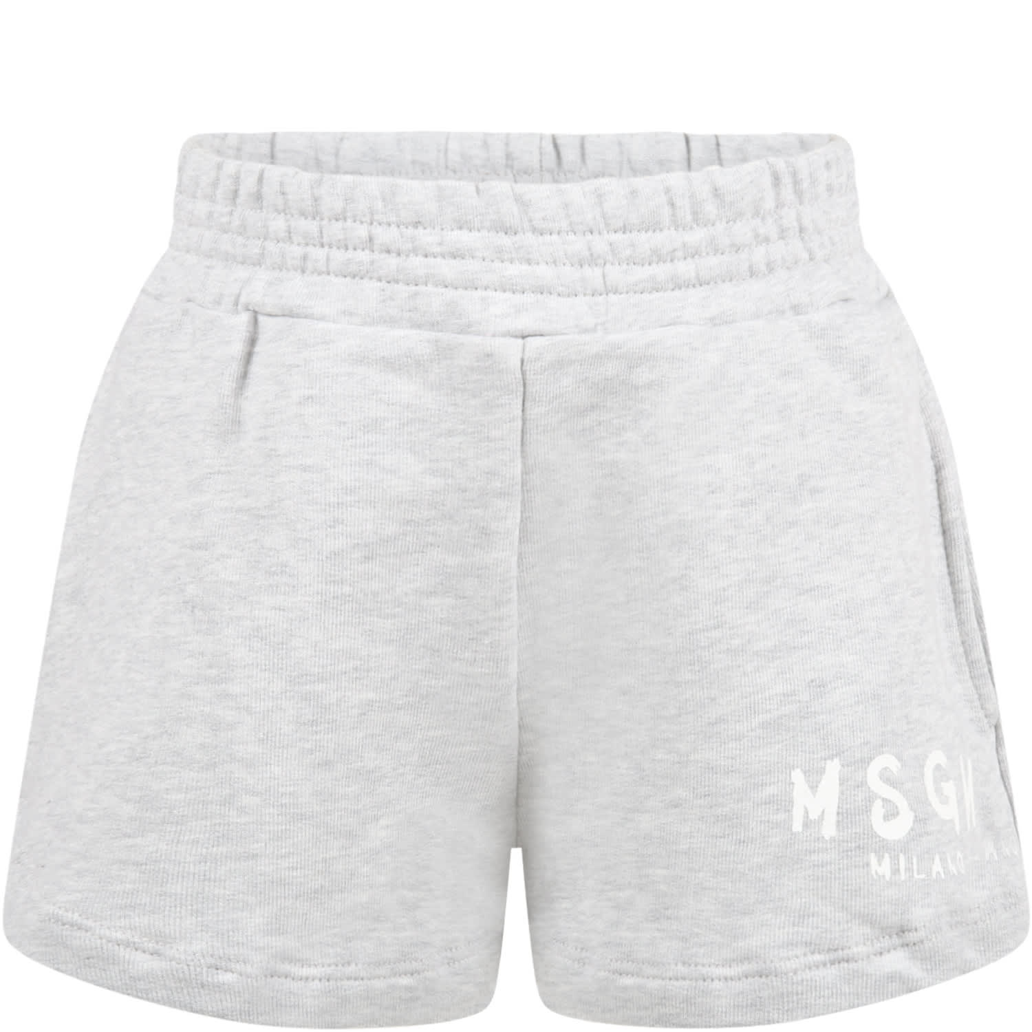 MSGM Gray Short For Girl With Logo