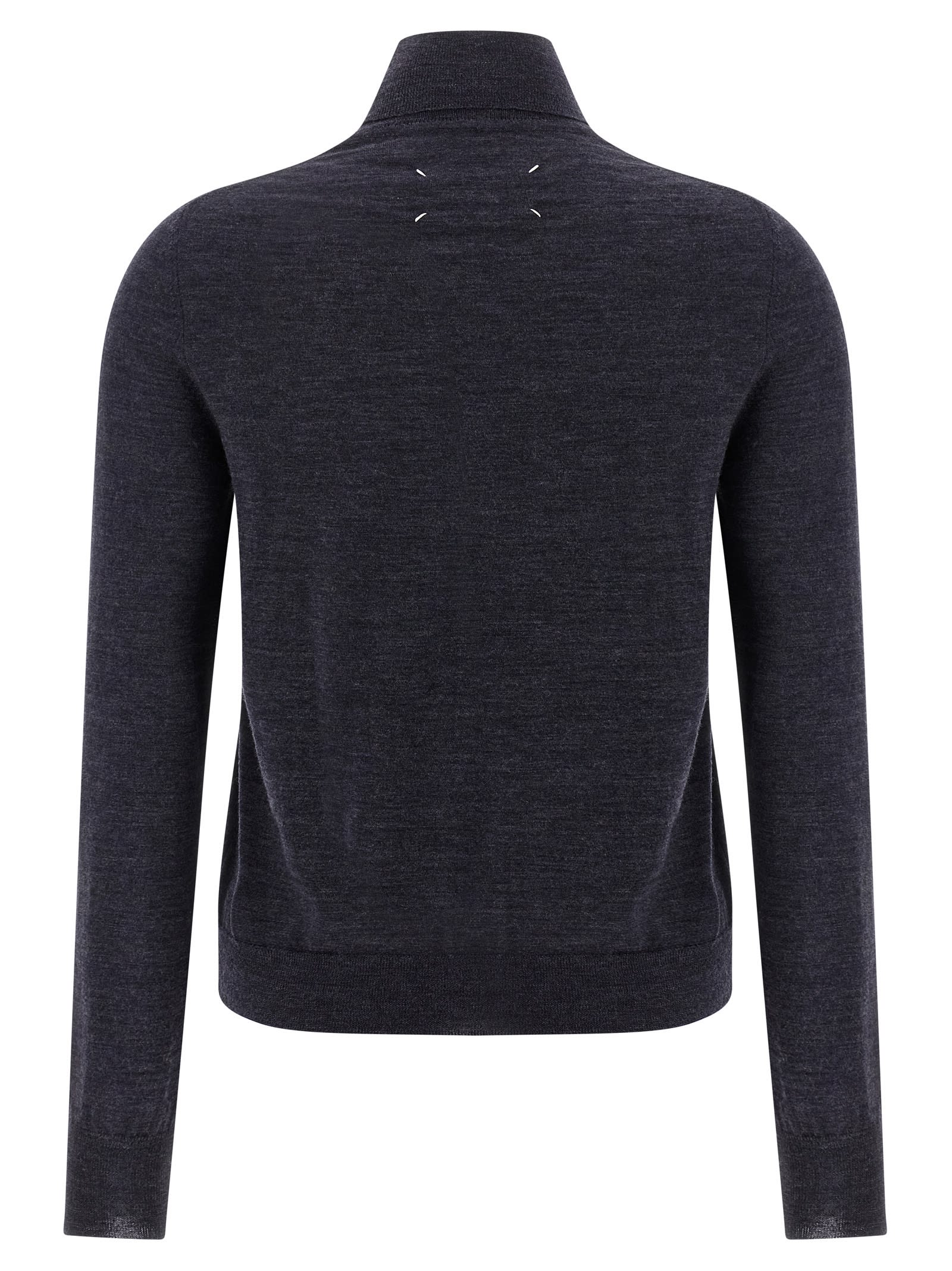 Maison Margiela Wool Turtleneck Sweater Sweaters And Cardigans Blue In Blue