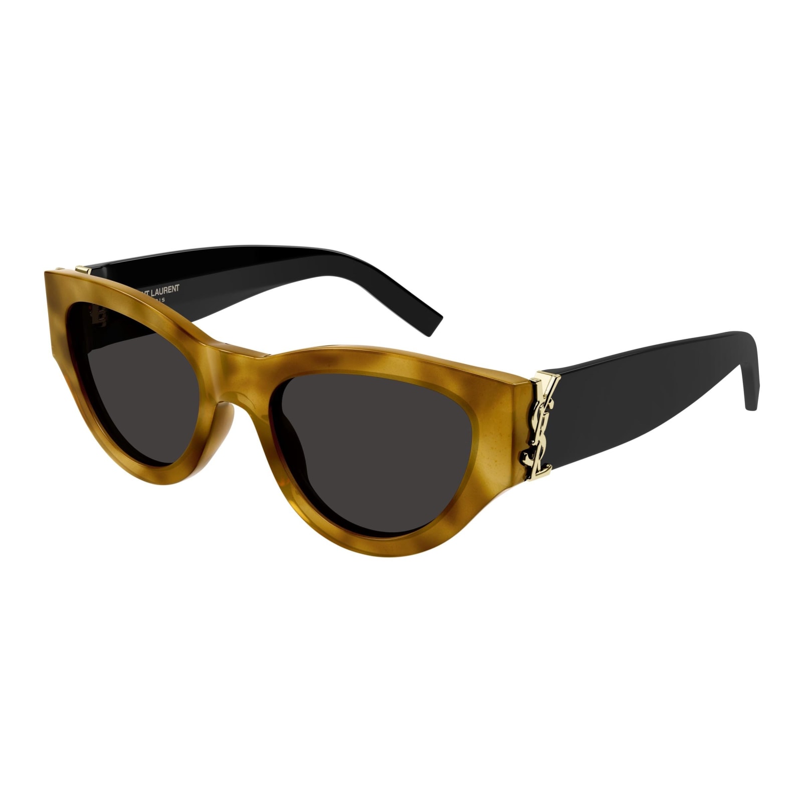 Shop Saint Laurent Sunglasses In Havana/nero
