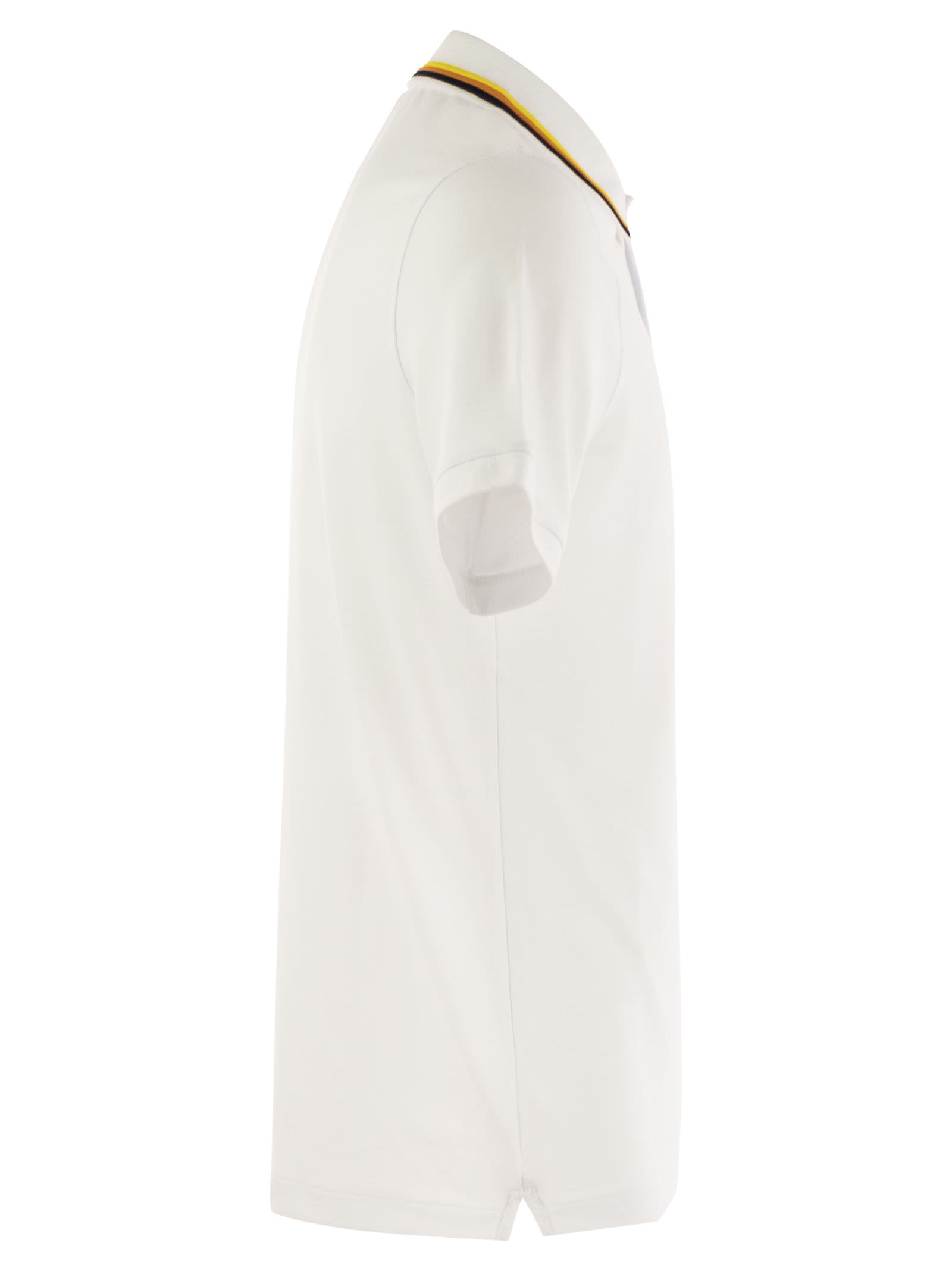 Shop K-way Jud - Short-sleeved Cotton Polo Shirt In White