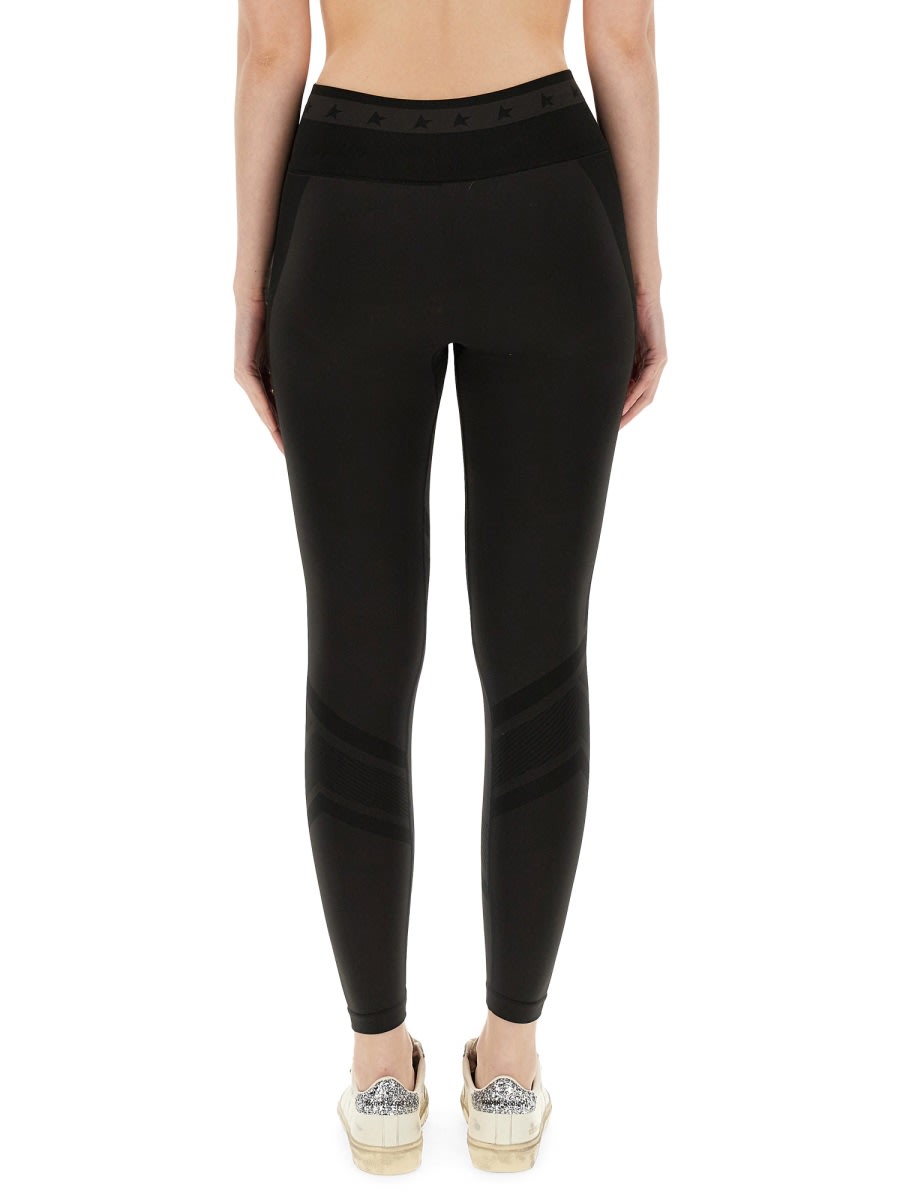 Shop Golden Goose Leggings With Logo In Black