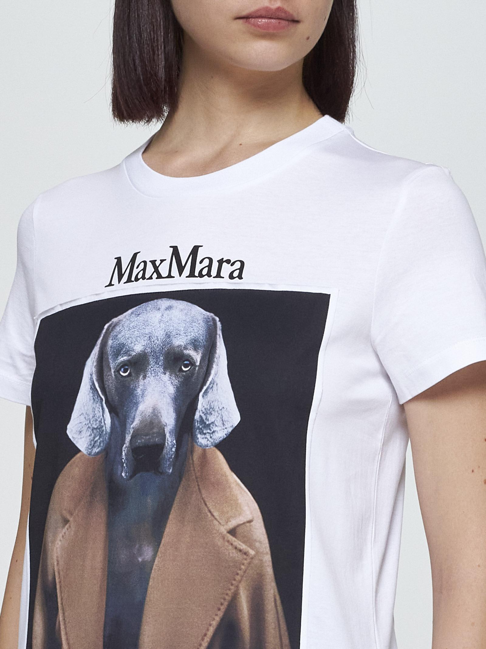 Shop Max Mara Cipria Print Cotton T-shirt In White