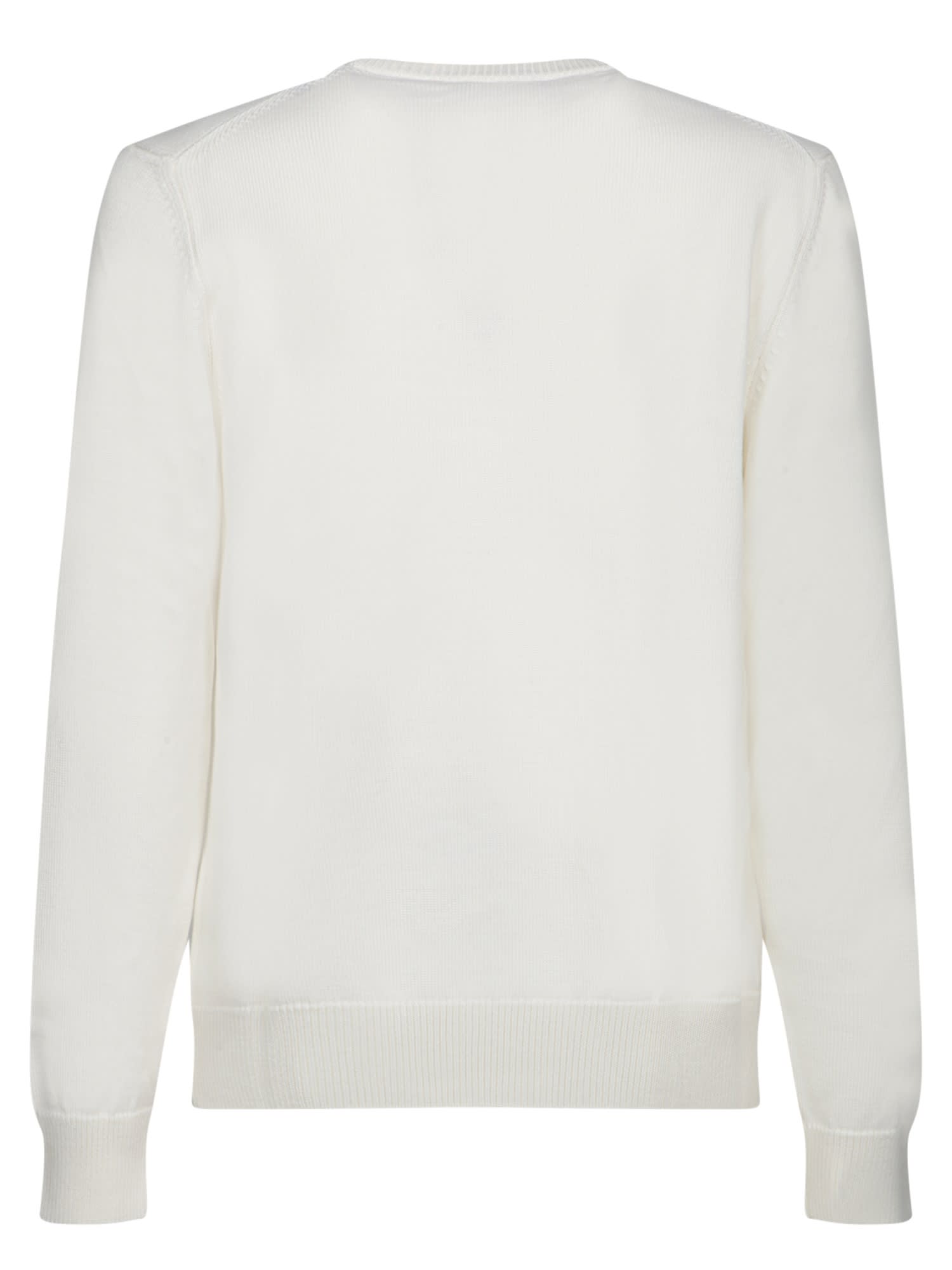 Shop Dolce & Gabbana White Embossed Logo Crewneck Sweater