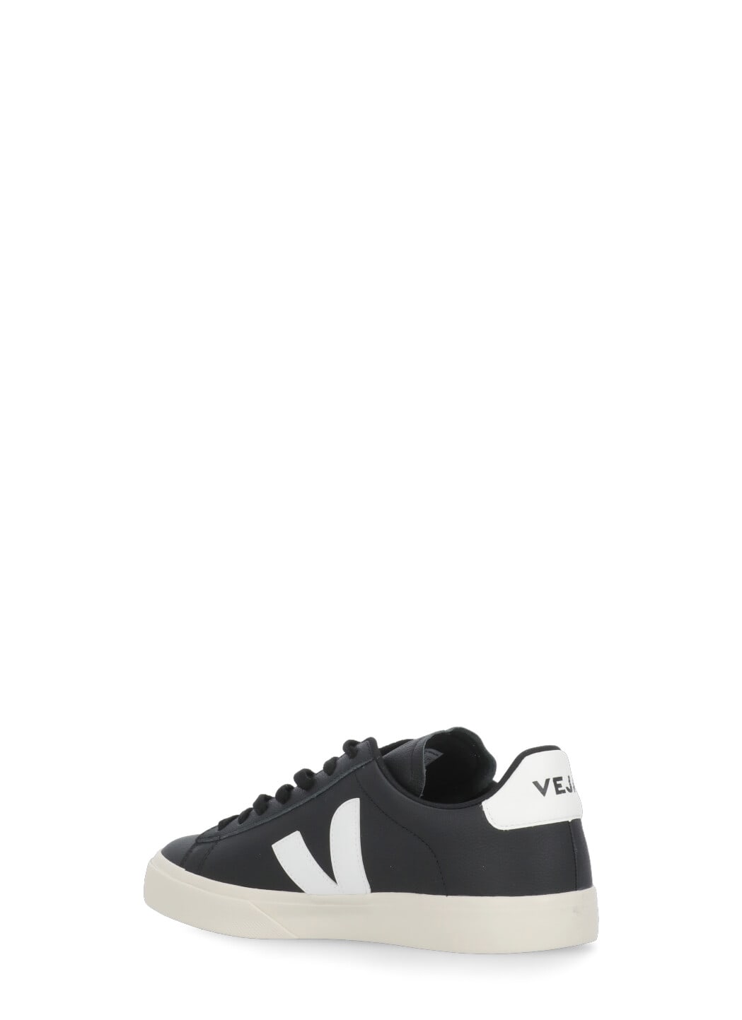 Veja Campo Black And White Low Top Sneakers In Vegan Leather Man In Black