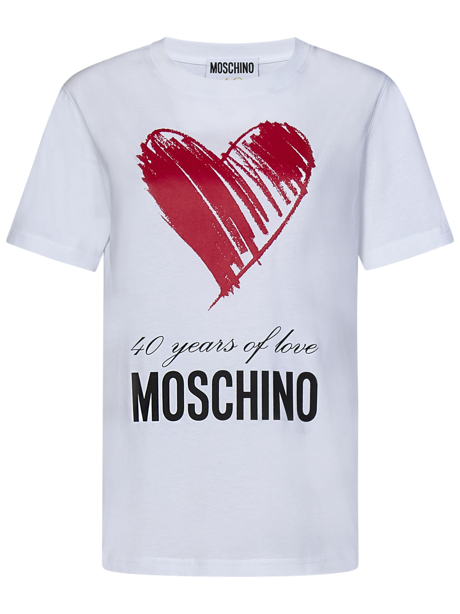 Shop Moschino 60 Years Of Love T-shirt In 1001