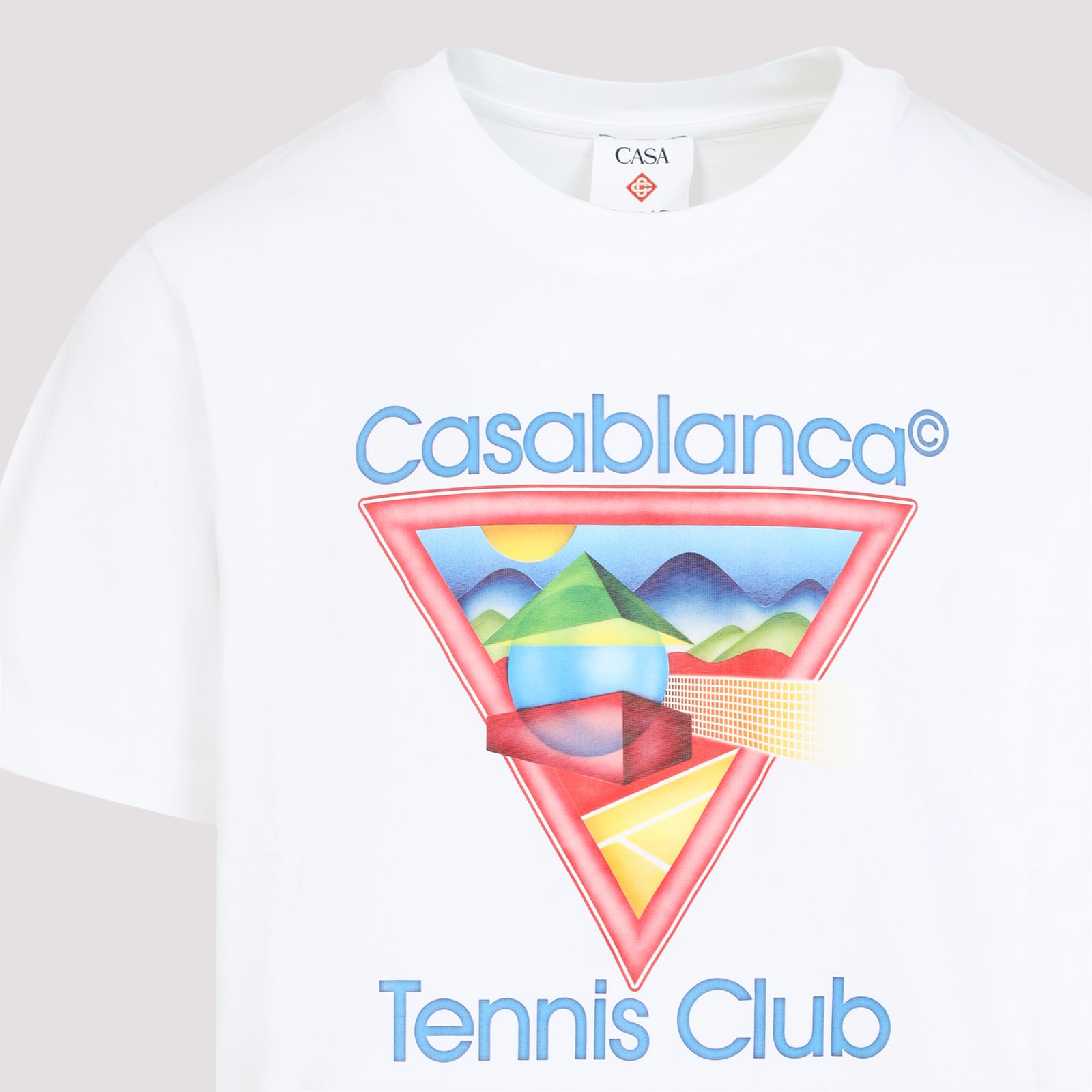 Casablanca White Crewneck T-shirt With Logo On The Front In Cotton Man In White
