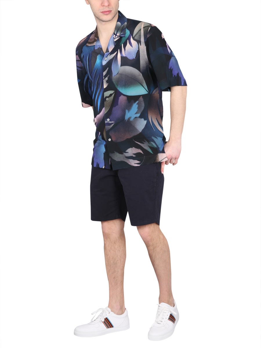 Ps By Paul Smith Ps Paul Smith Zebra Bermuda In Blue