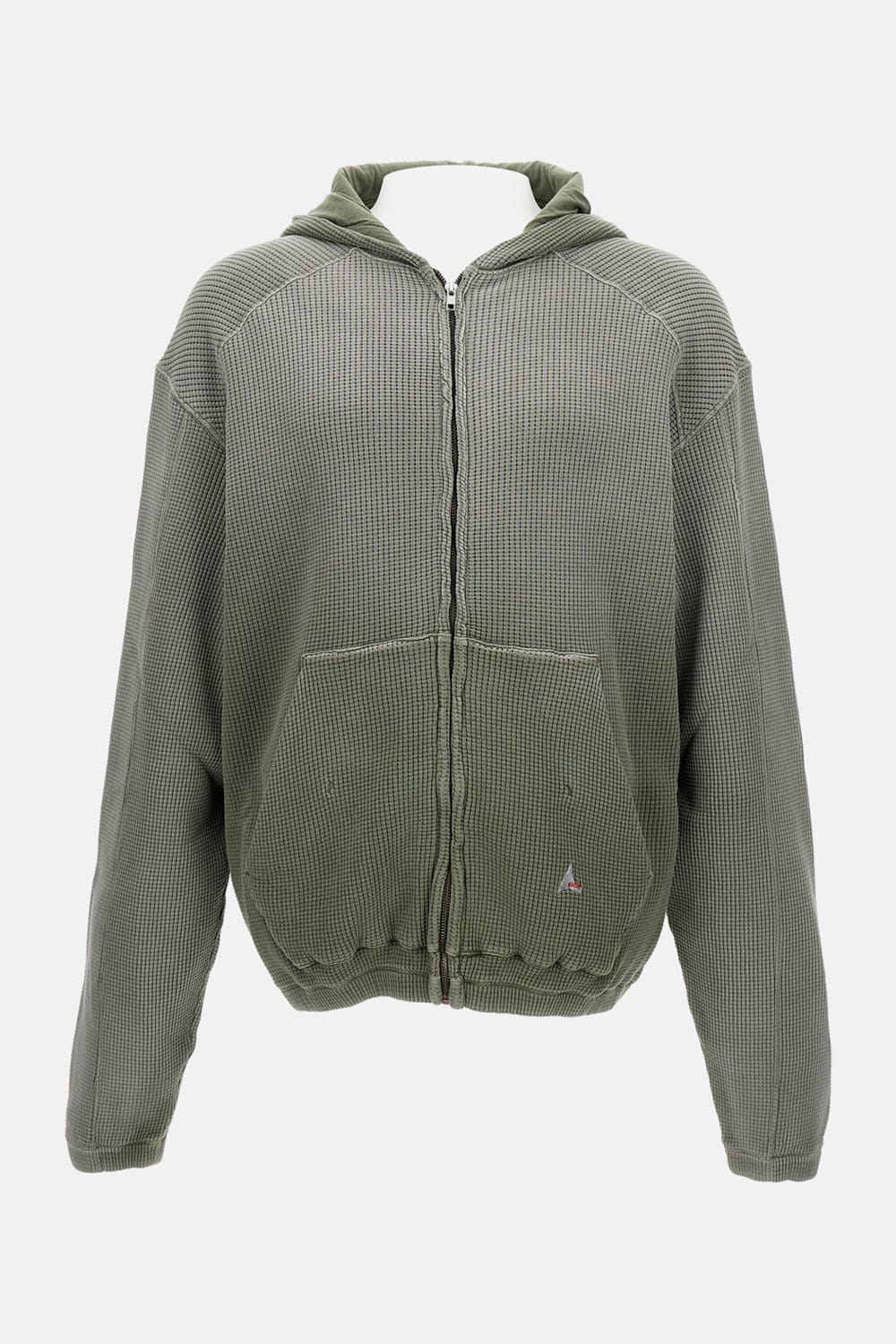 Roa Bee Sun Faded Waffle Sweatshirt In Olive In Green