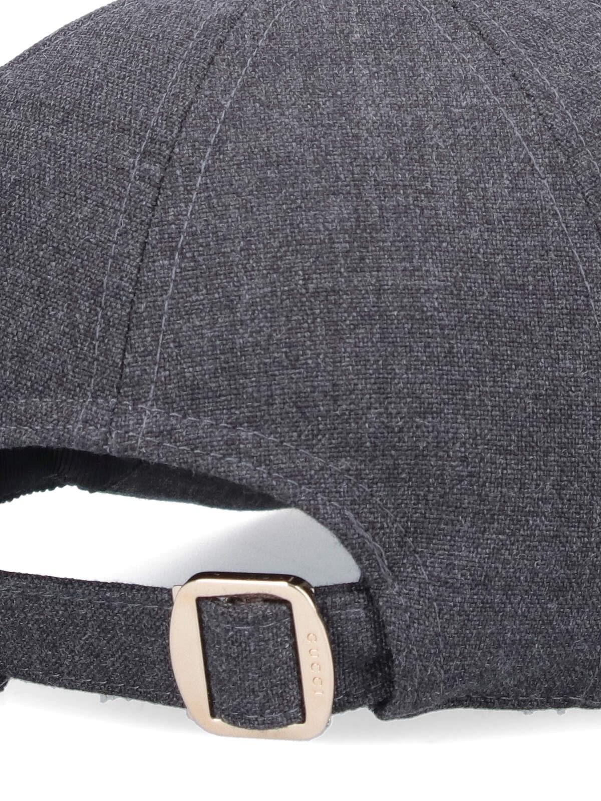 Gucci Wool Baseball Cap In Gray