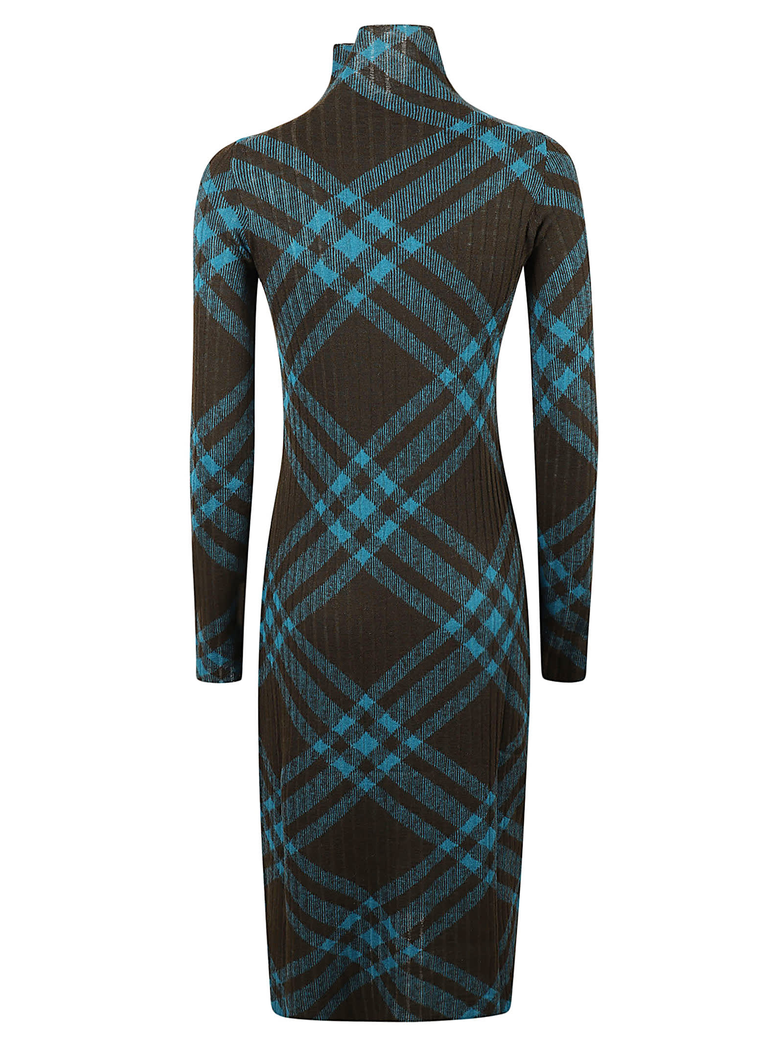 Burberry Turtleneck Midi Dress In Snugipcheck