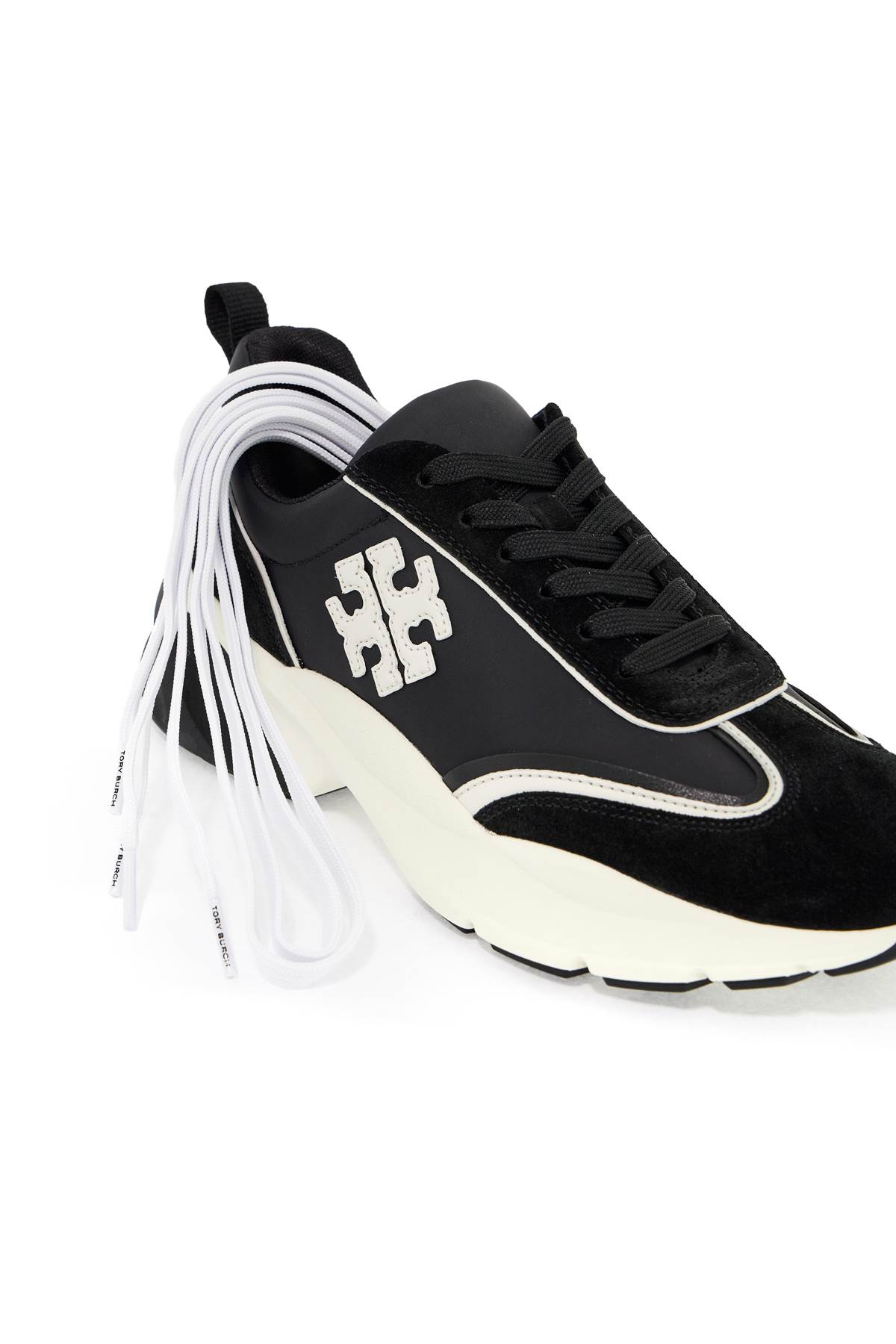 Tory Burch Good Luck Traine Sneakers In Perfect Black / New Ivory (black)