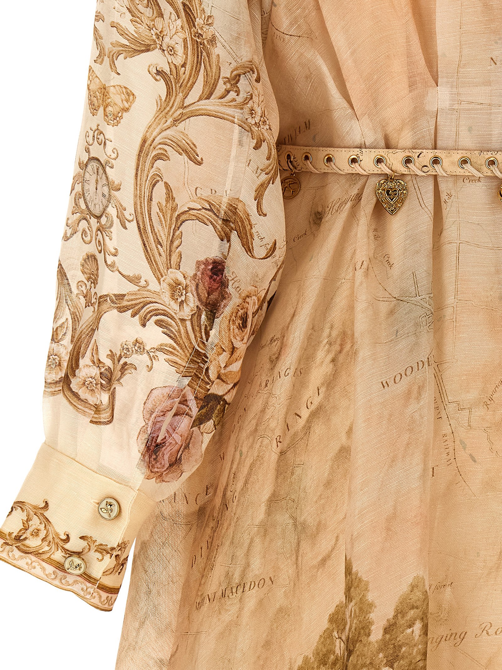 Zimmermann Memento Buttoned Midi Dress In Multi