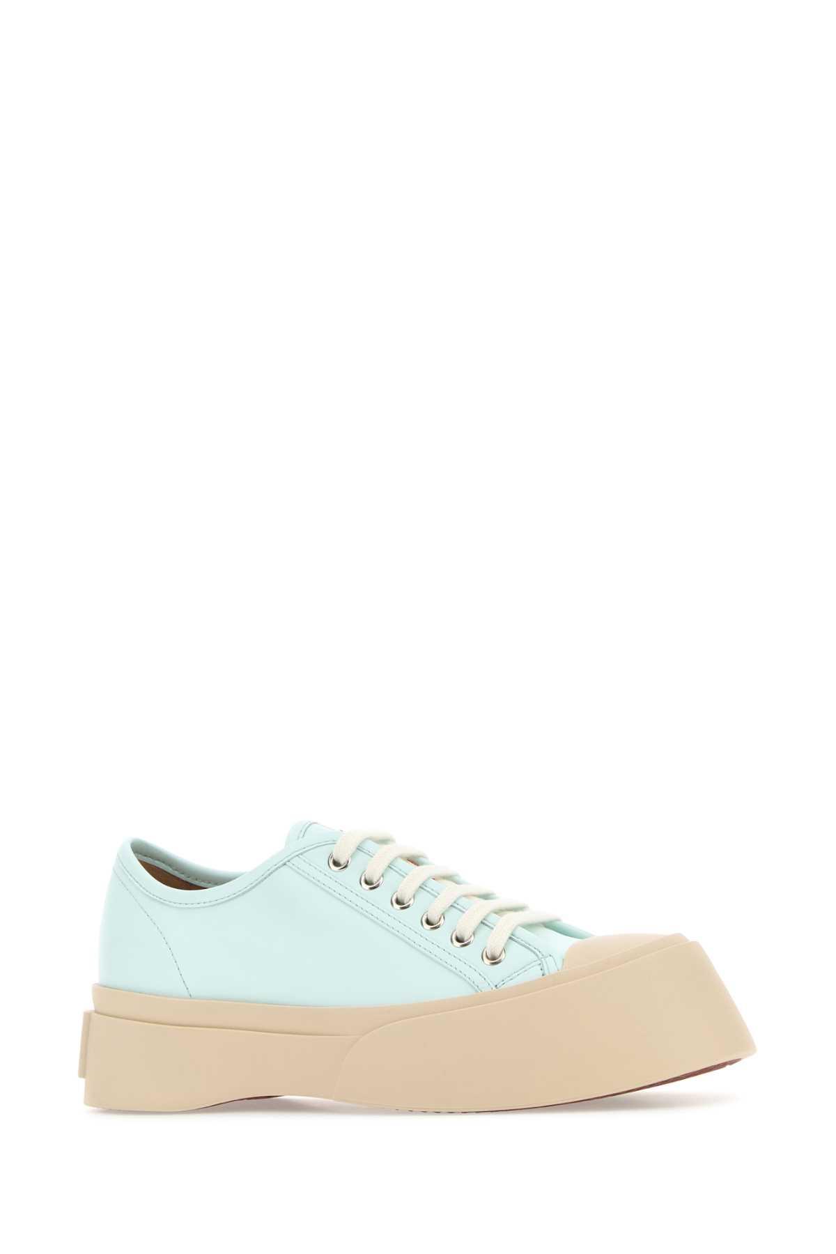 Shop Marni Light Blue Leather Pablo Sneakers In Mineralice