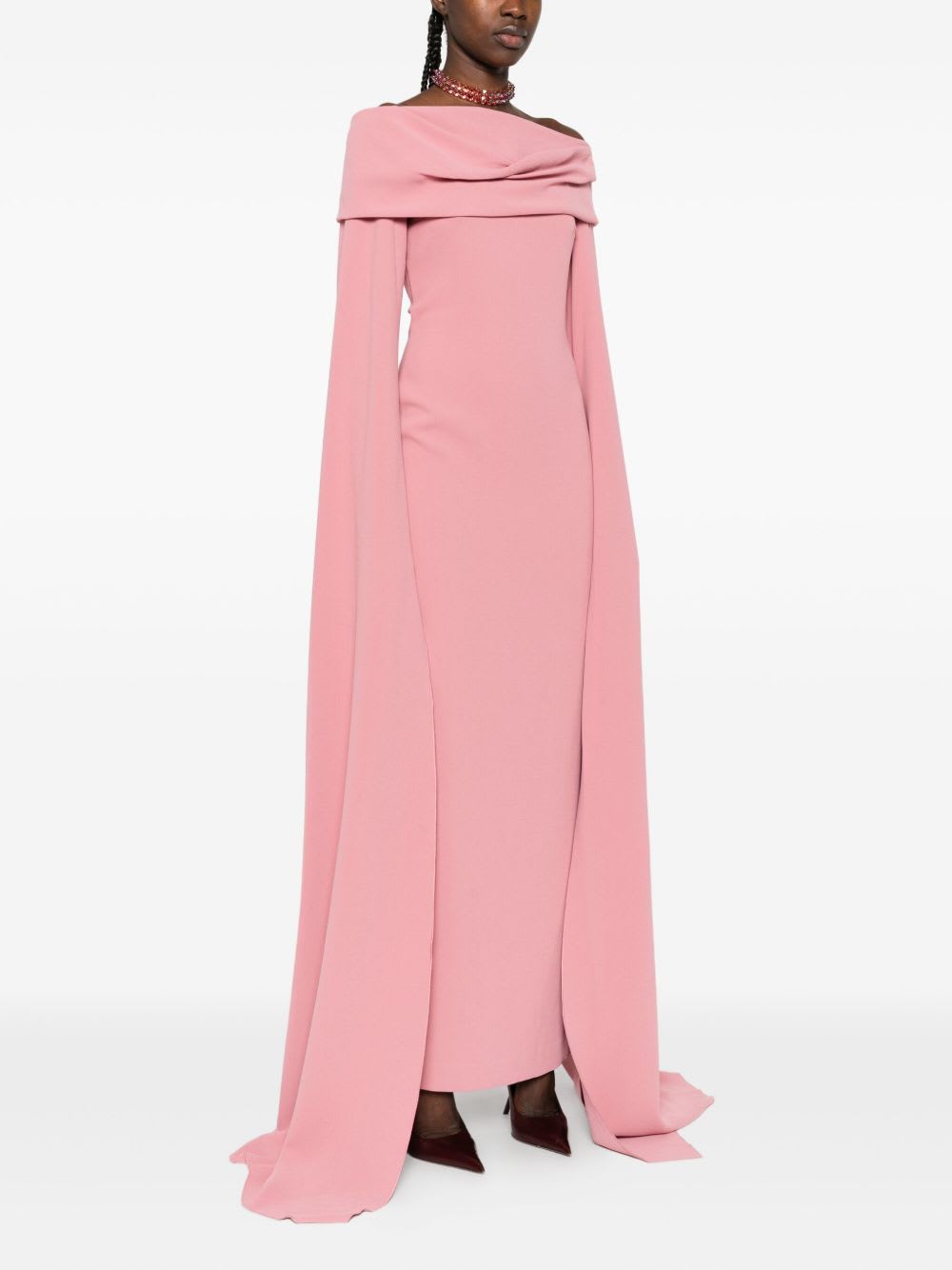 Solace London Nuri Midi Dress In Pink