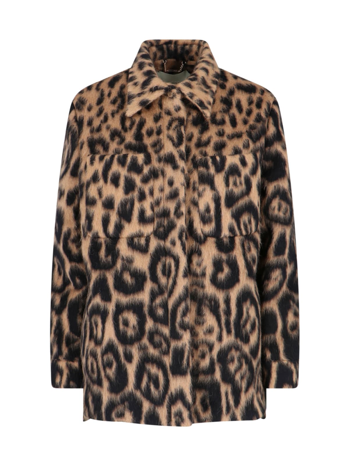 Fendi Animalier Jacket Coats And Trench Coats Beige In Animal Print