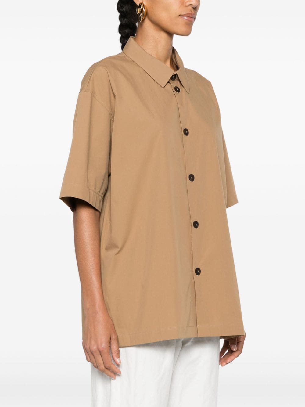 Studio Nicholson Collared Cotton Poplin Shirt In Neutral