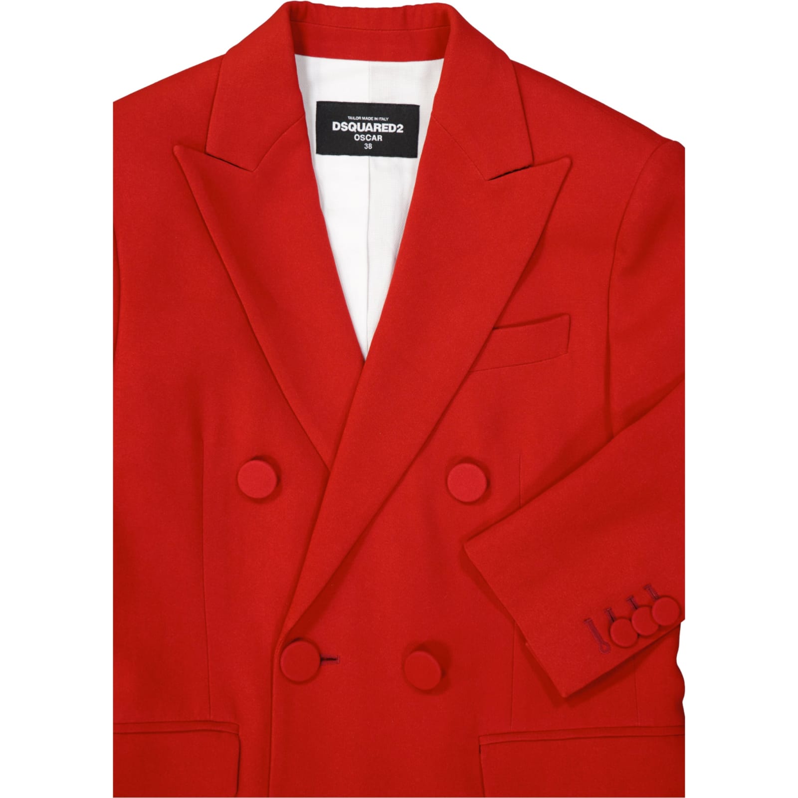 Shop Dsquared2 Double-breasted Jacket In Red