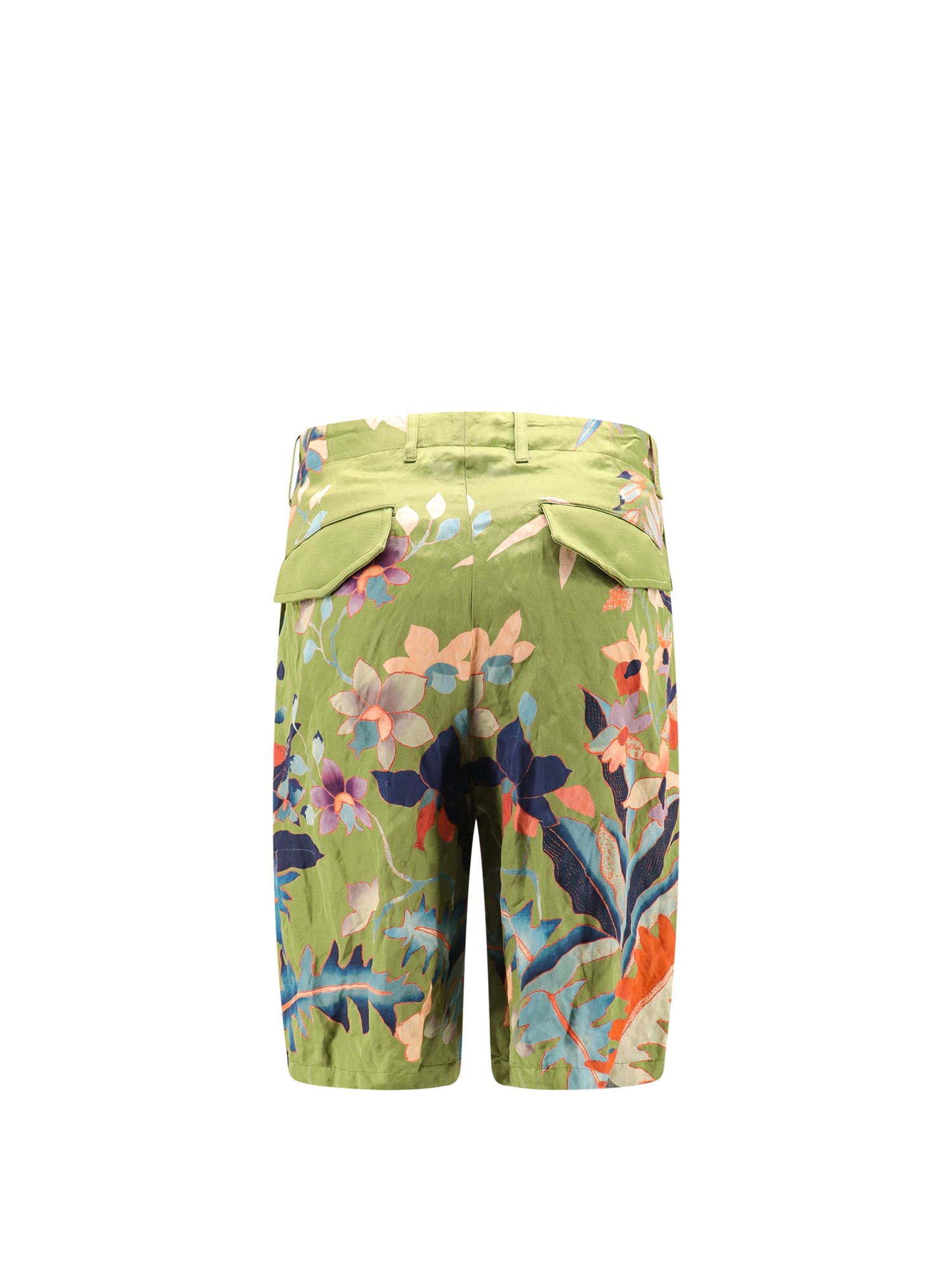 Shop Etro Bermuda Shorts In Green