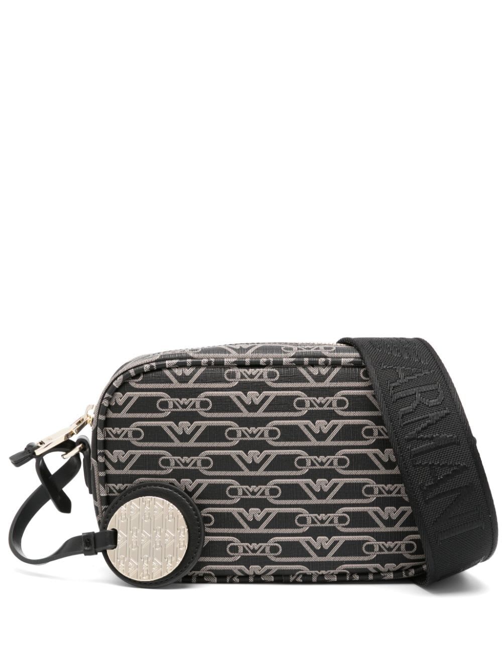 Shop Emporio Armani Mini Bag In Black Ecru