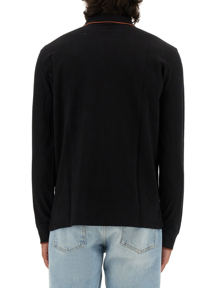 Ps By Paul Smith Ps Paul Smith Polo Shirt With Zebra Patch In Black