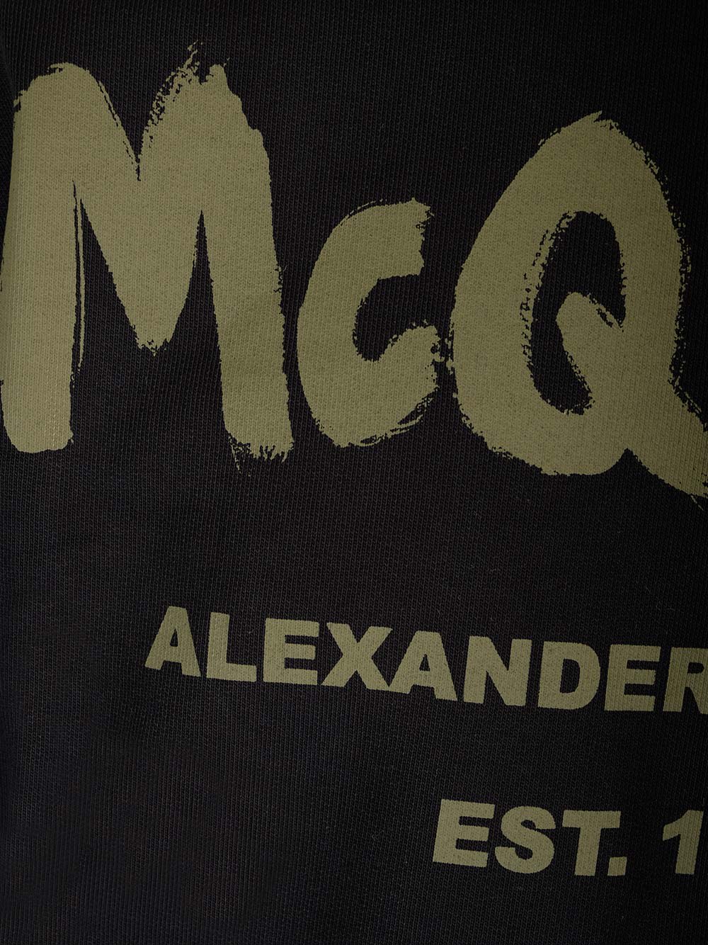 Shop Alexander Mcqueen Graffiti Print Sweatshirt In Black/khaki