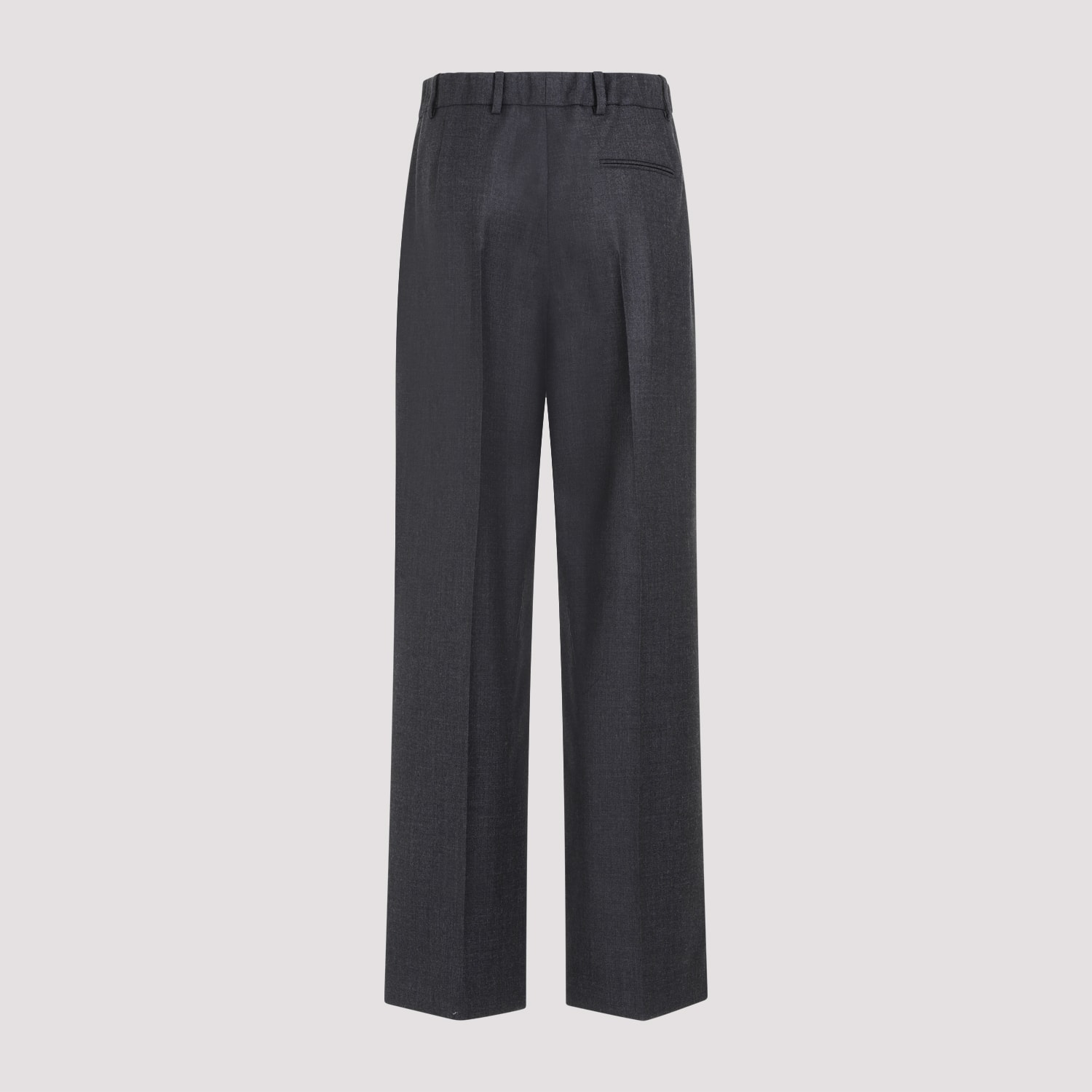 Shop The Row Roan Wool Pants In Chm Charcoal Melange