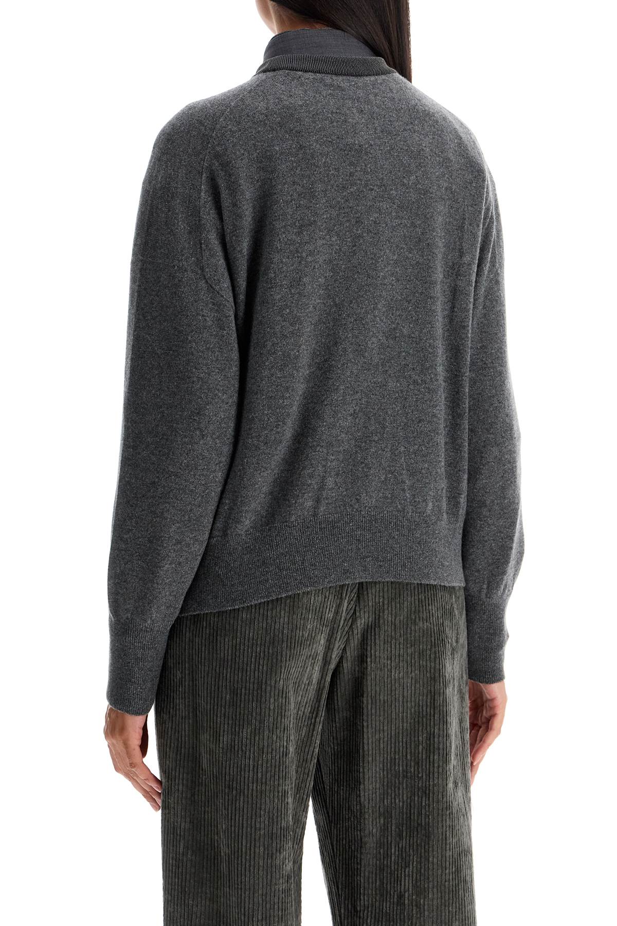 Shop Brunello Cucinelli Pullover With Precious Rib In Piombo (grey)