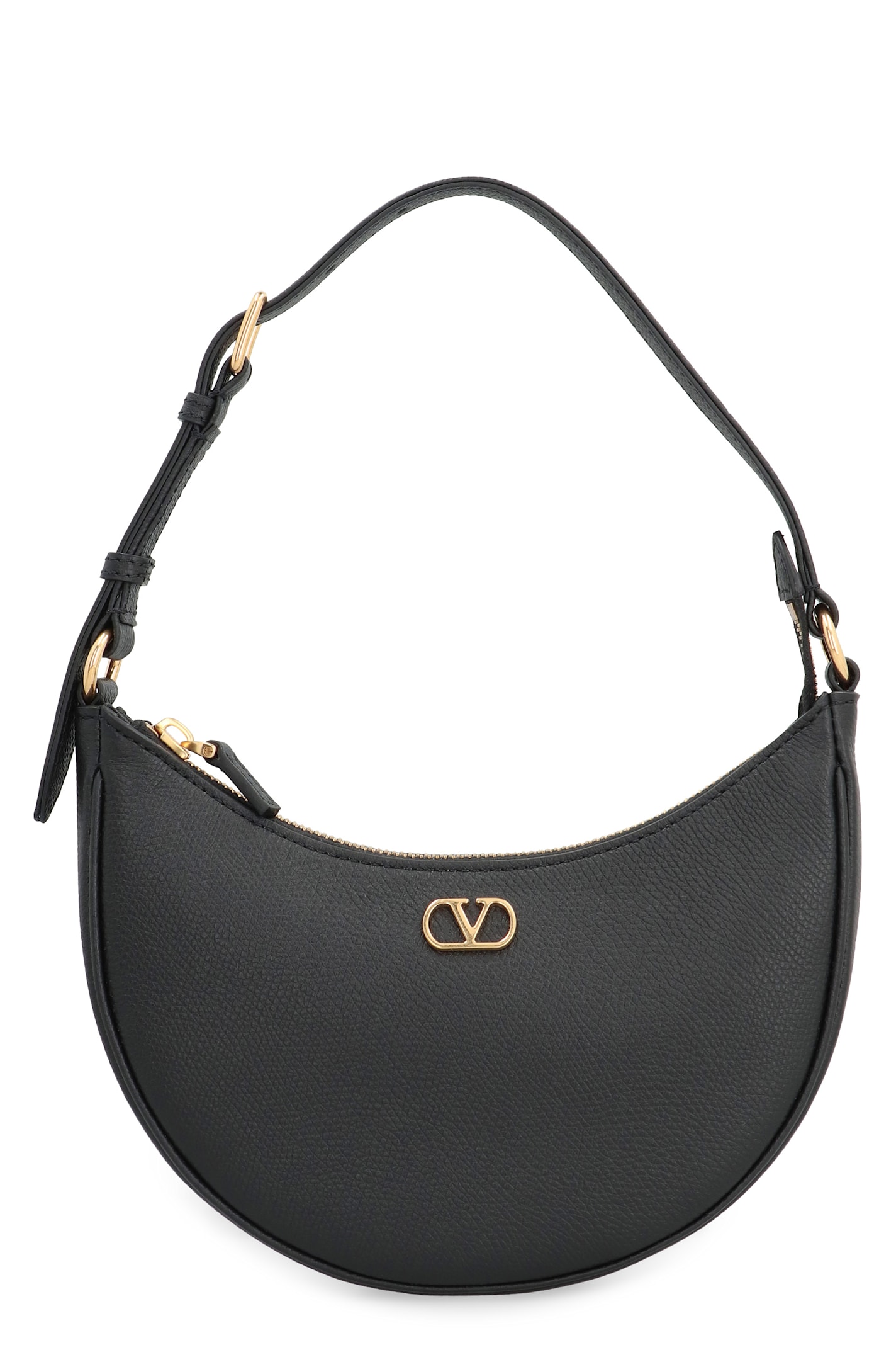 Valentino Garavani - Vlogo Signature Mini Leather Hobo Bag In Black
