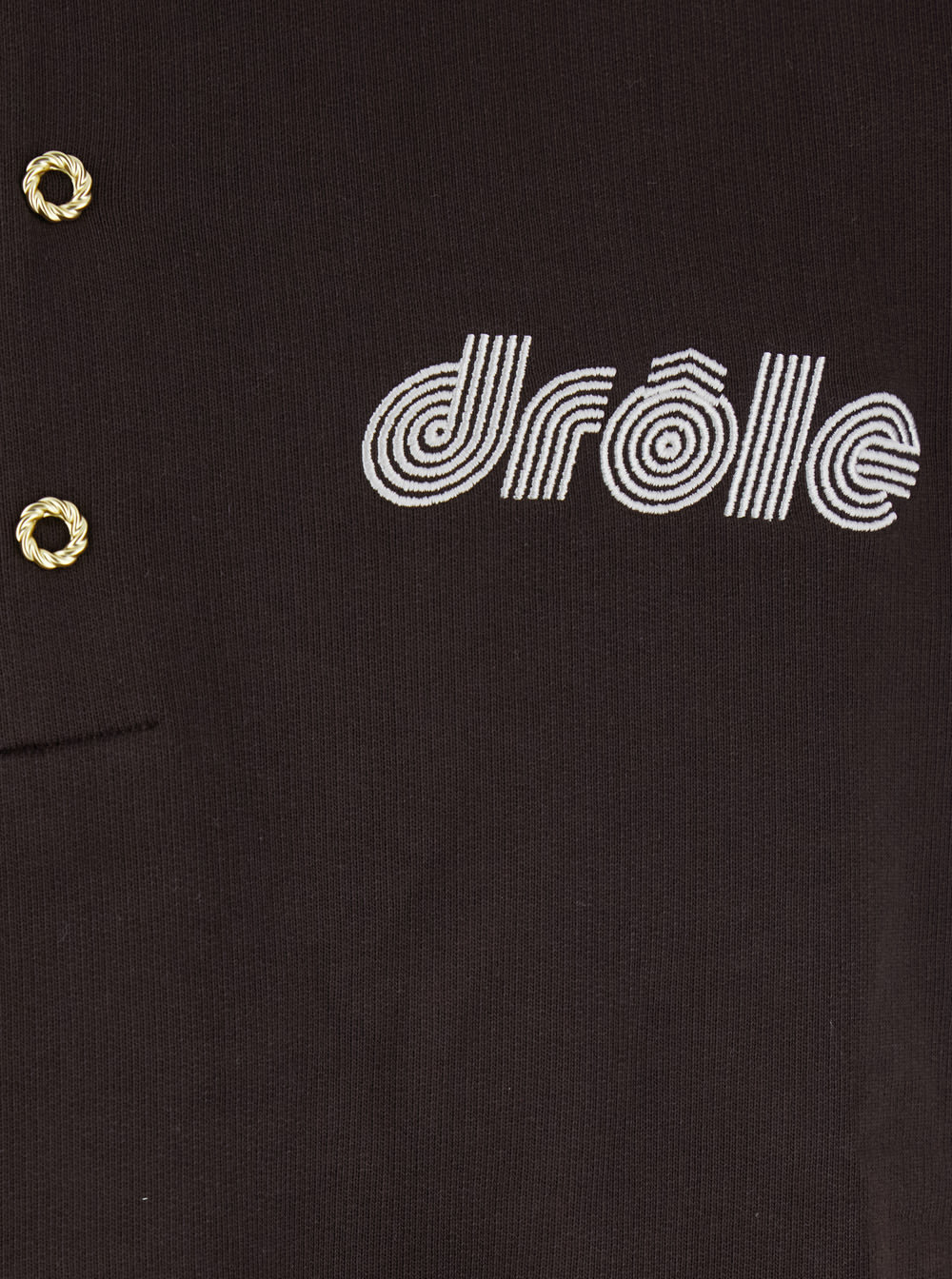 Drôle De Monsieur Brown Polo Collar Sweatshirt With Front Lettering Logo In Cotton Man In Brown