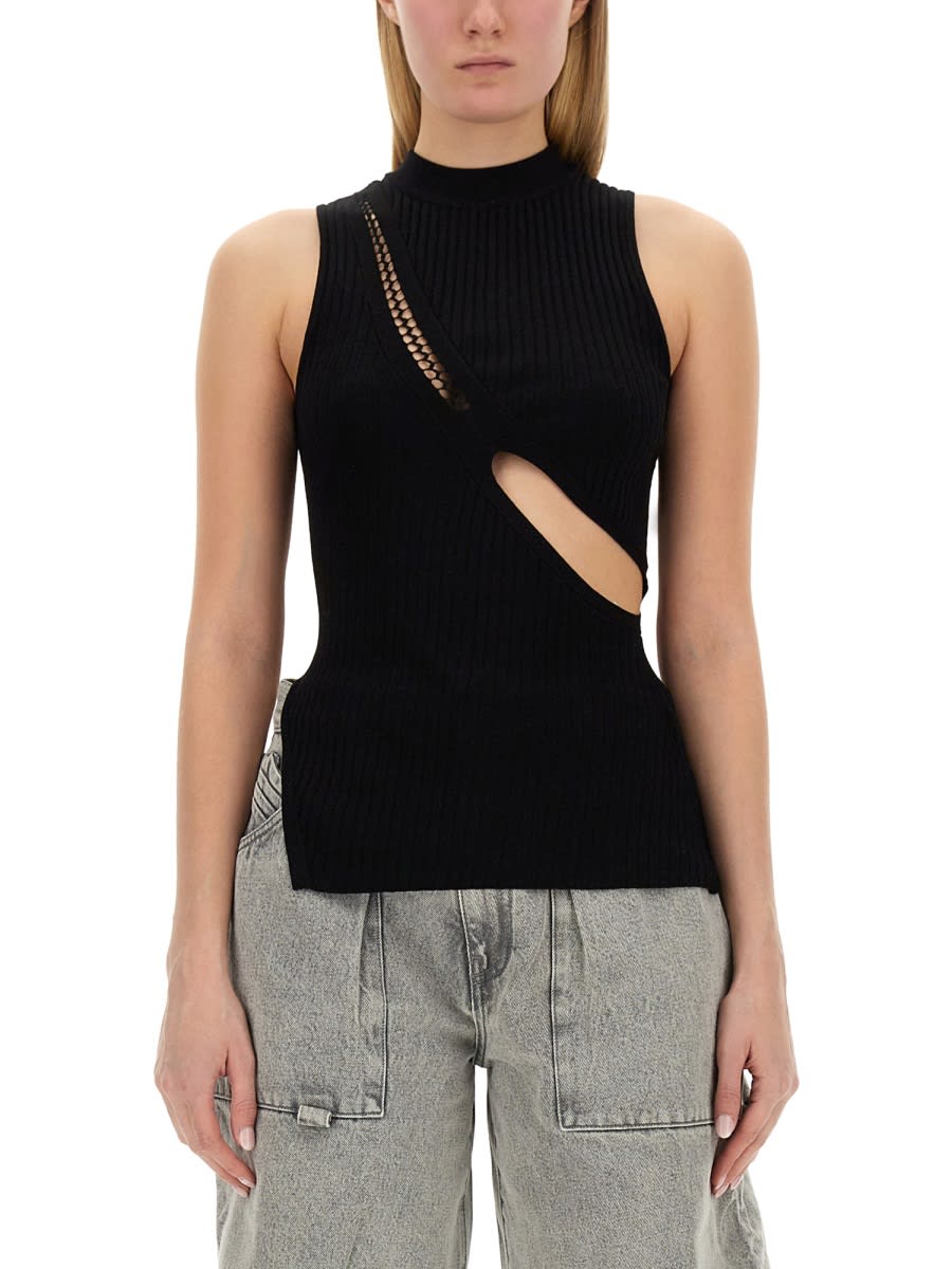 Shop Attico Top With Cut Out Details In Black