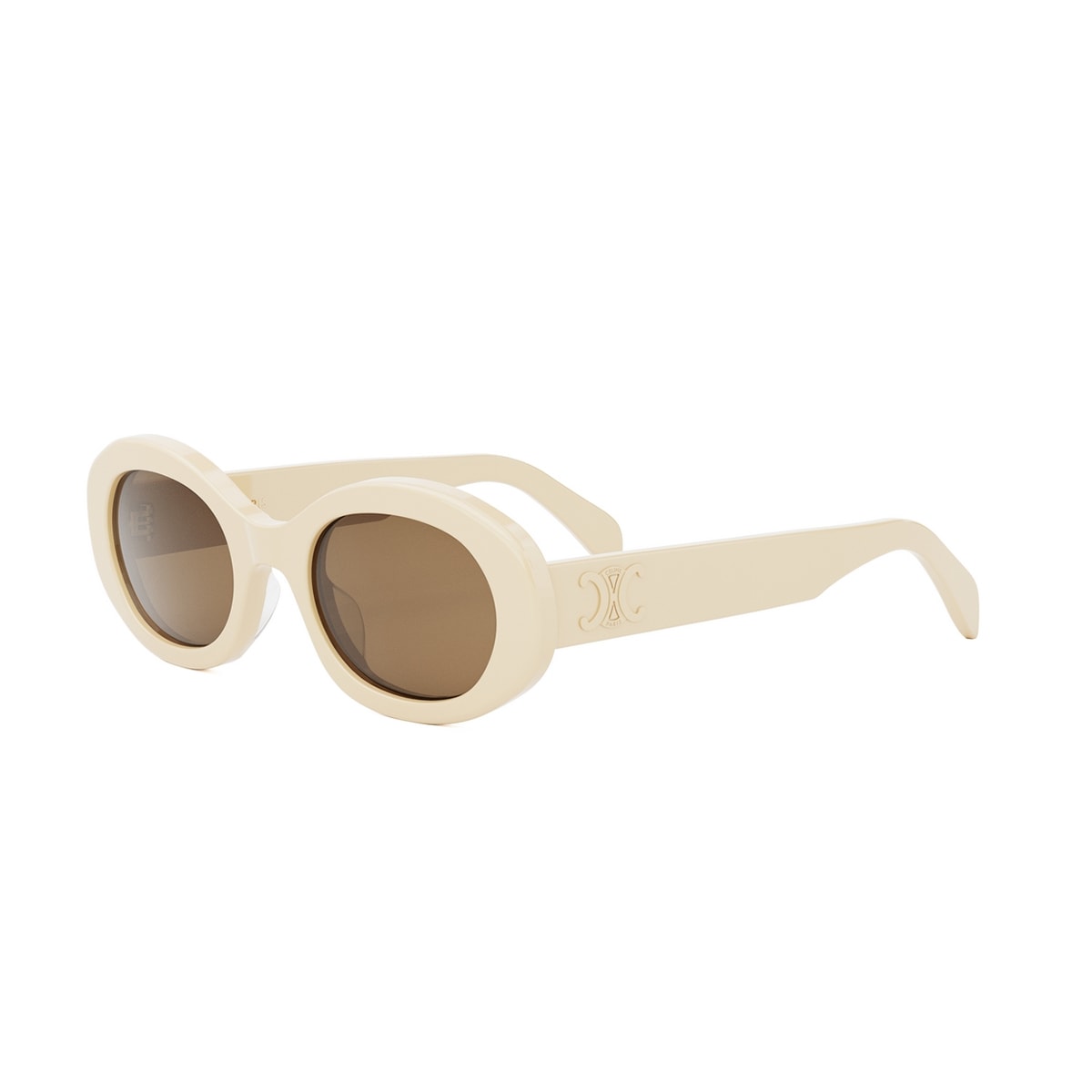 Shop Celine Cl40194u Triomphe 24e Sunglasses In Bianco