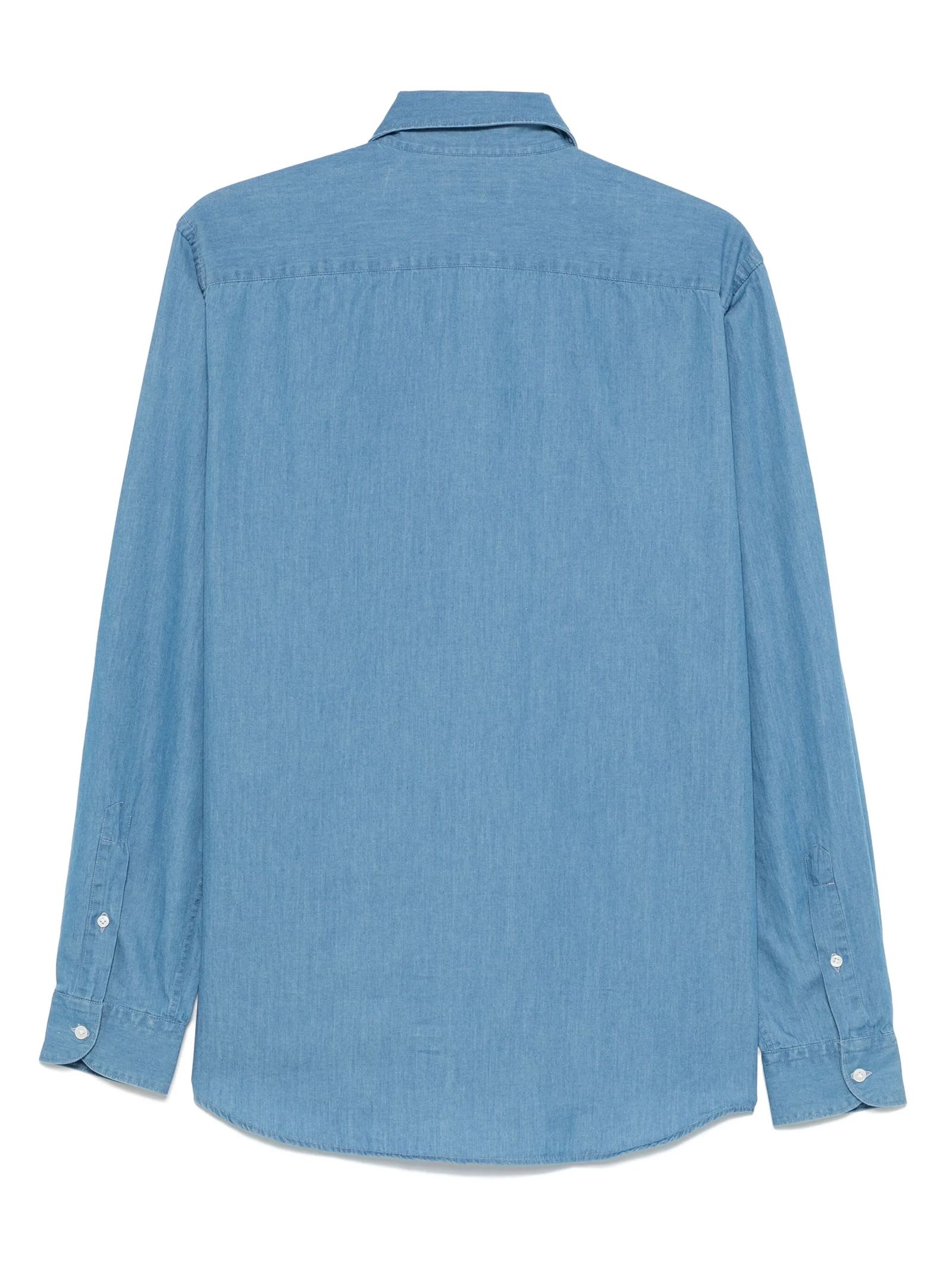 Fay Chambray Shirt In Blue