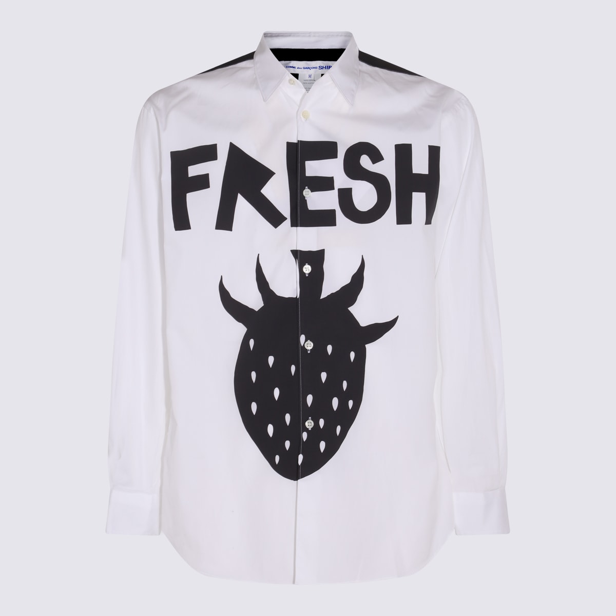Shop Comme Des Garçons White And Black Cotton Fresh Shirt