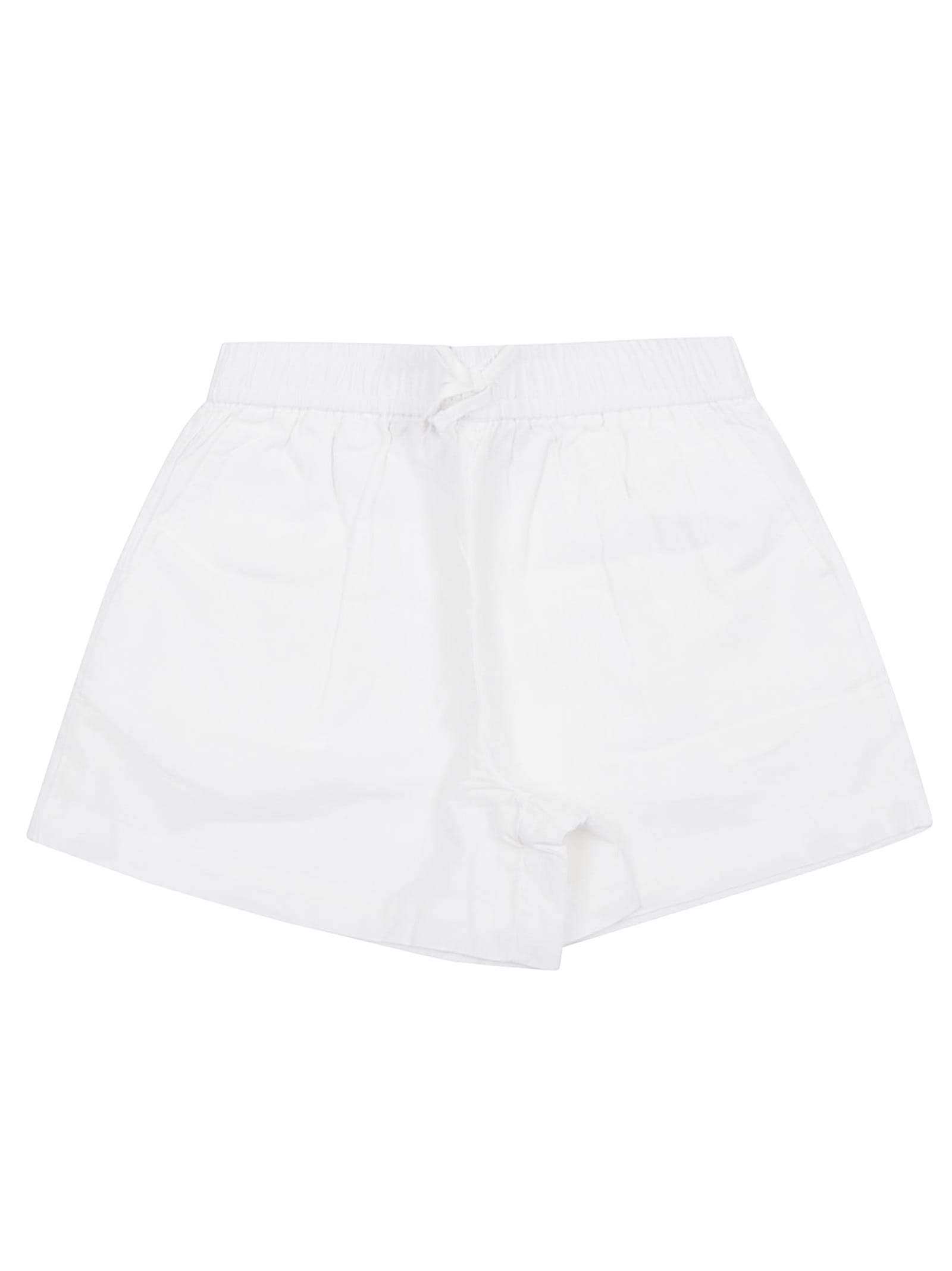 Ralph Lauren Solidposhort-shorts-flat Front In White