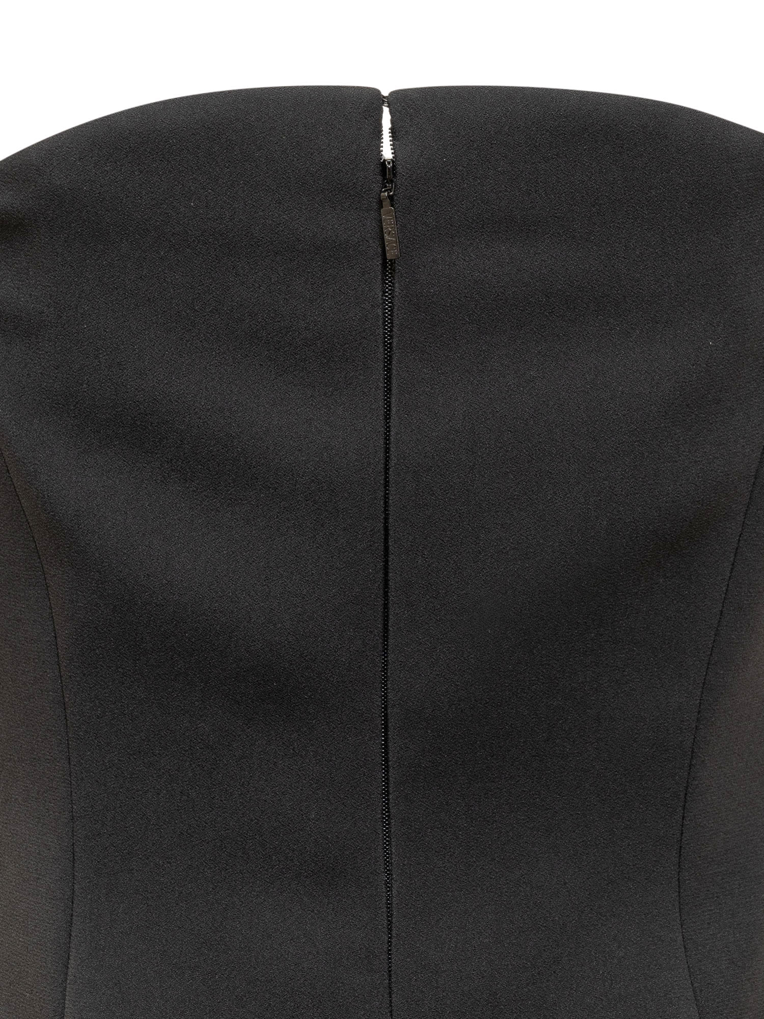Shop Versace Satin Envers Dress In Black