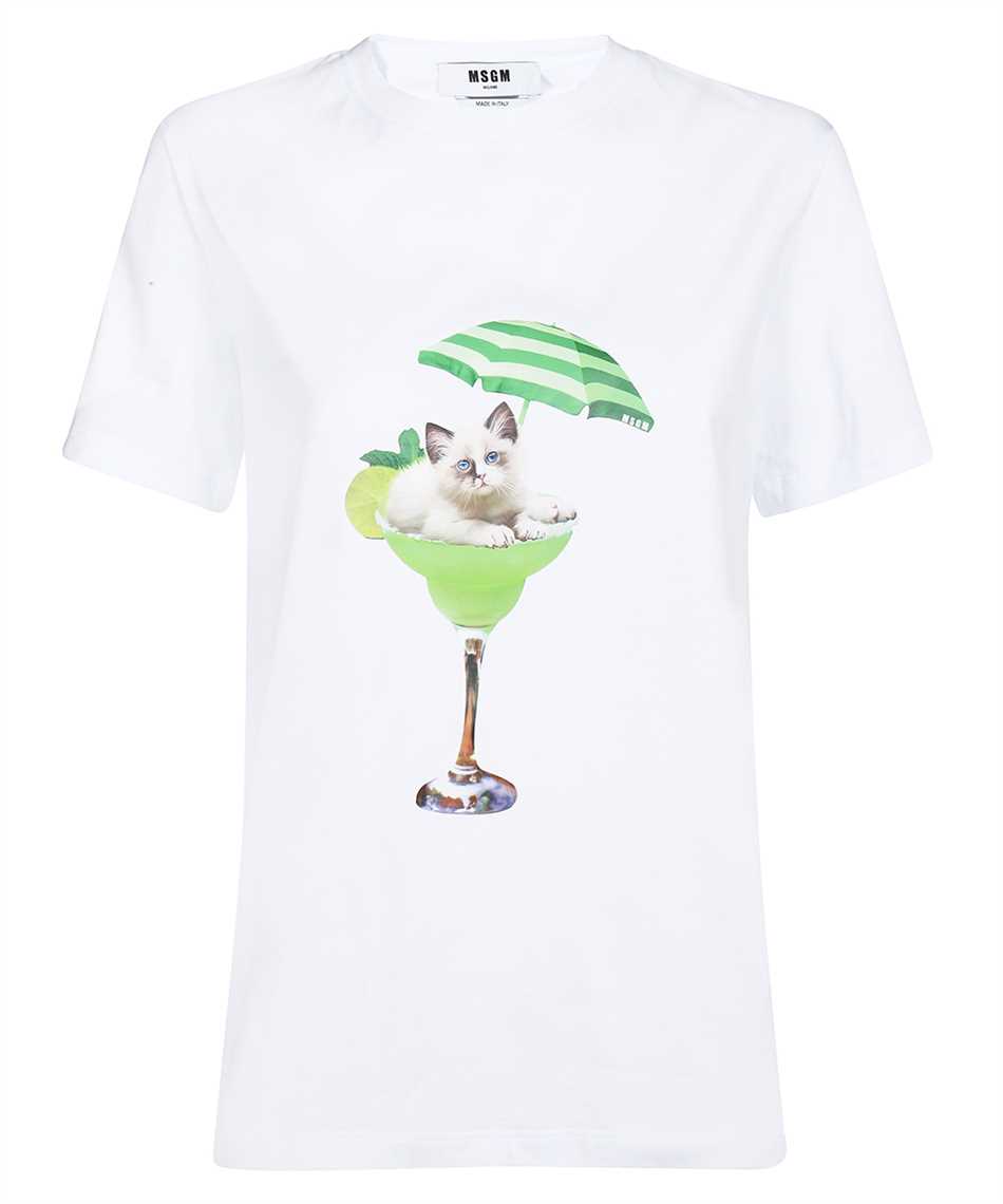 Msgm Graphic-print Crew-neck T-shirt In White