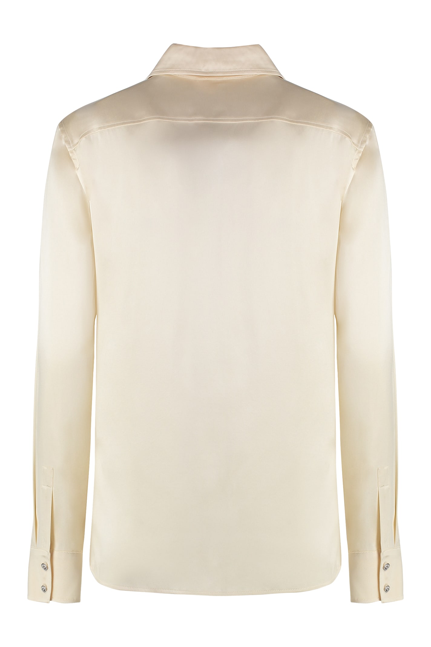 Shop Max Mara Baden Silk Shirt In Panna